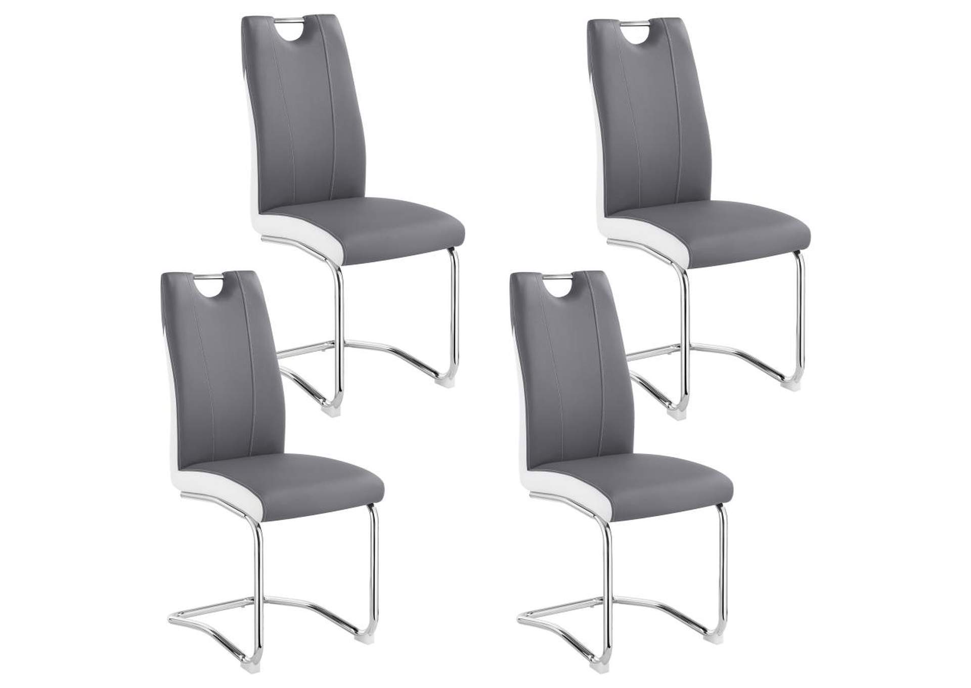 Brooklyn Upholstered Side Chairs With S-Frame (Set Of 4) Grey And White,Coaster Furniture