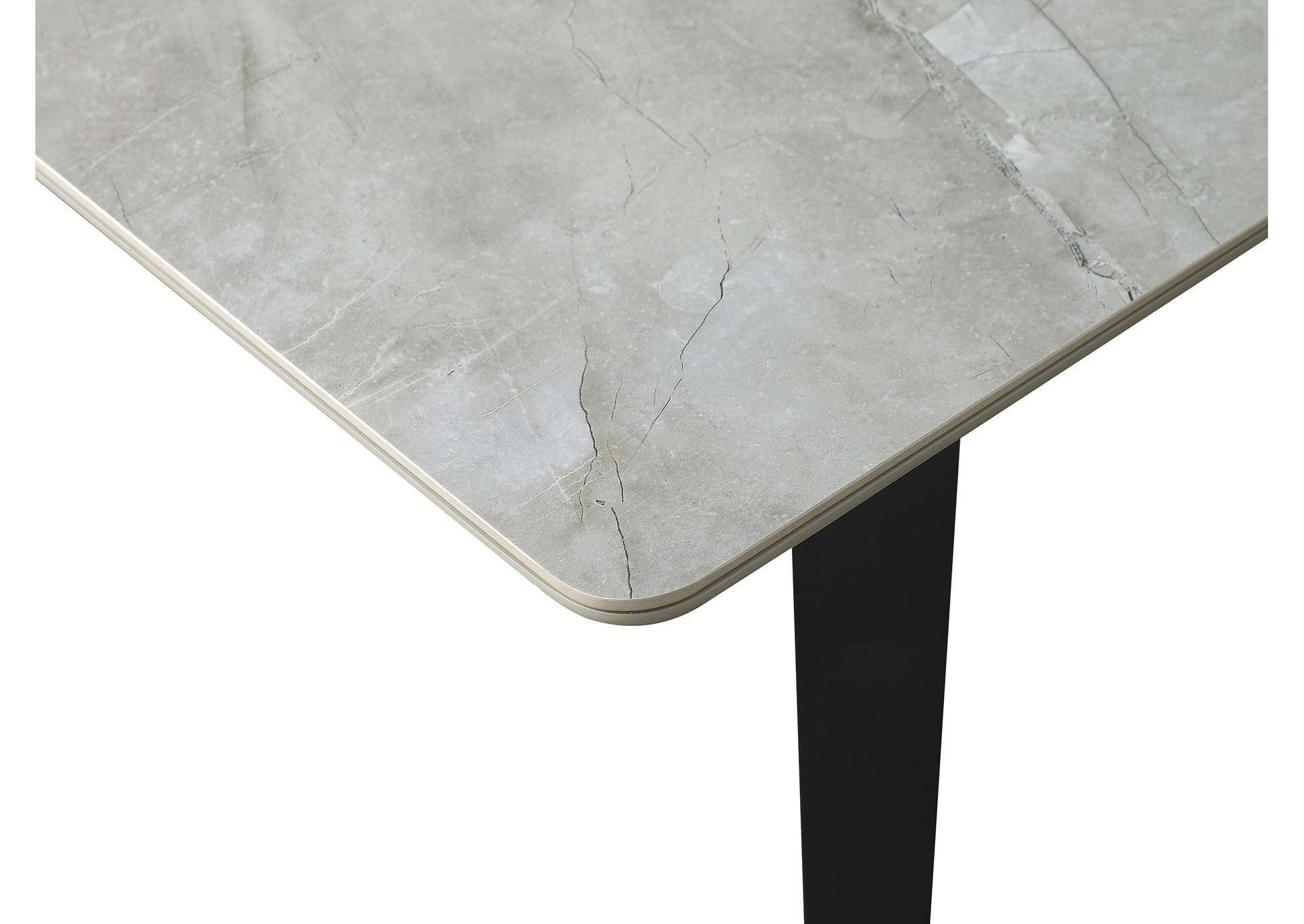 Mina Rectangular Dining Table Grey Ceramic and Sandy Black,Coaster Furniture