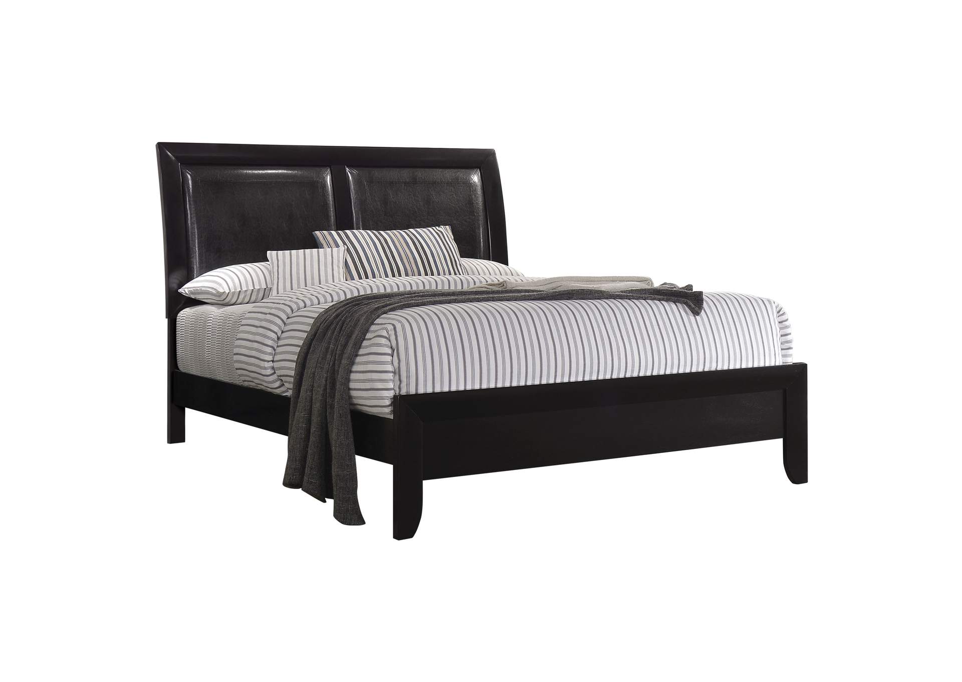 Briana Queen Upholstered Panel Bed Black,Coaster Furniture
