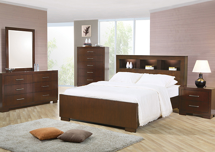 Jessica Cappuccino California King Bed w/Dresser & Mirror,Coaster Furniture