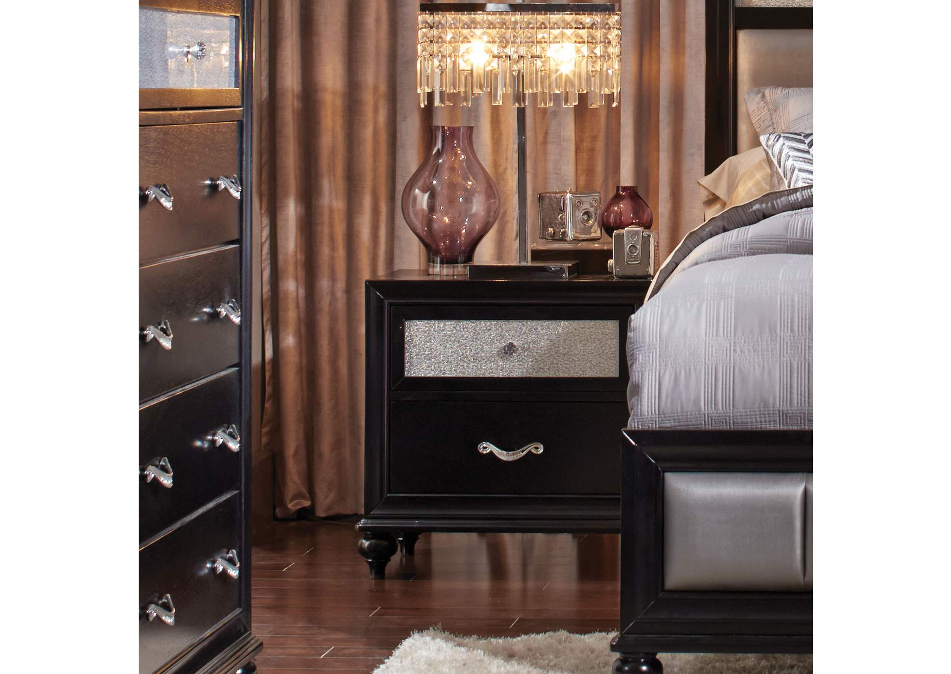 Barzini 2-drawer Rectangular Nightstand Black,Coaster Furniture