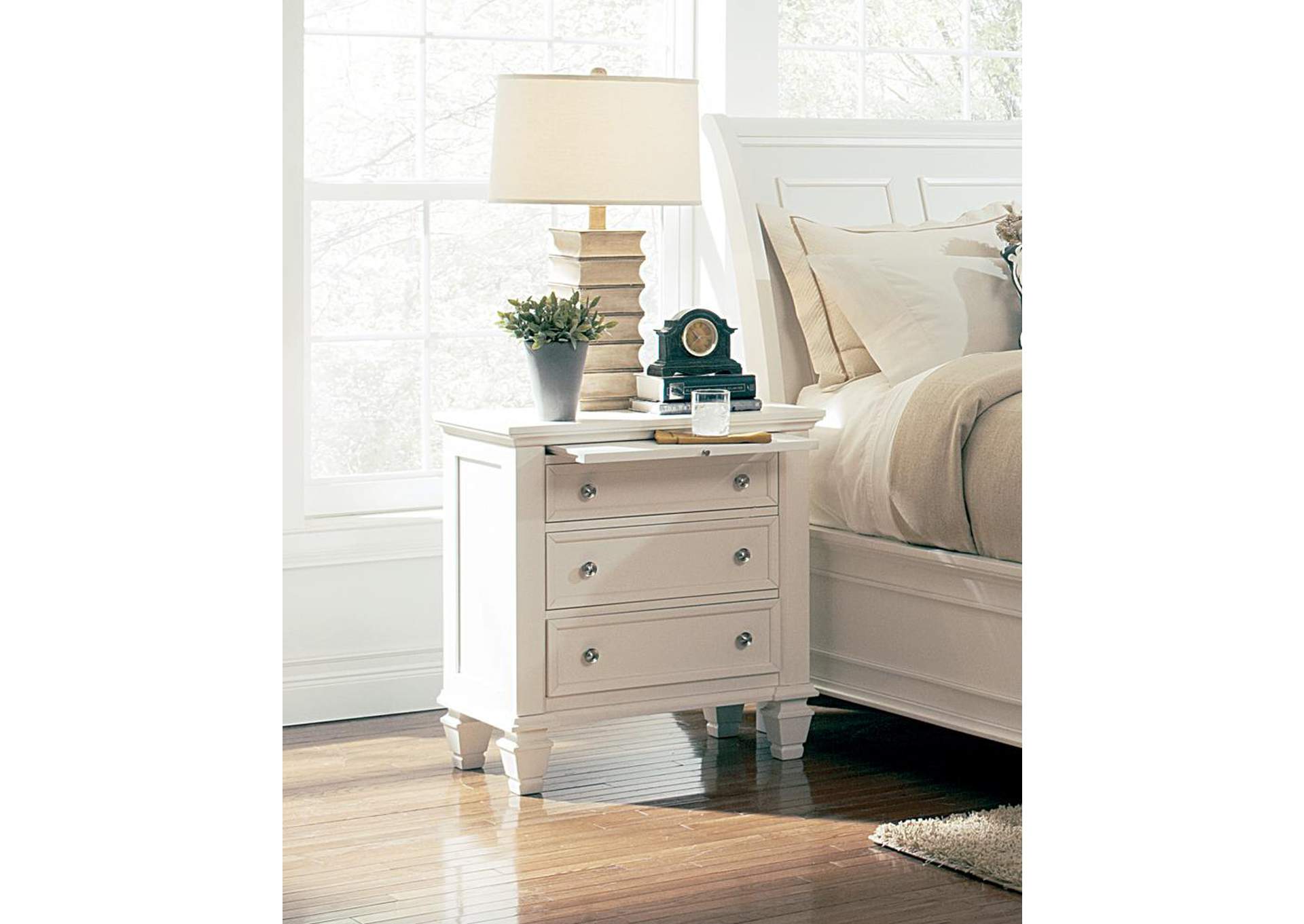 Sandy Beach White 3 Drawers Night Stand,ABF Coaster Furniture