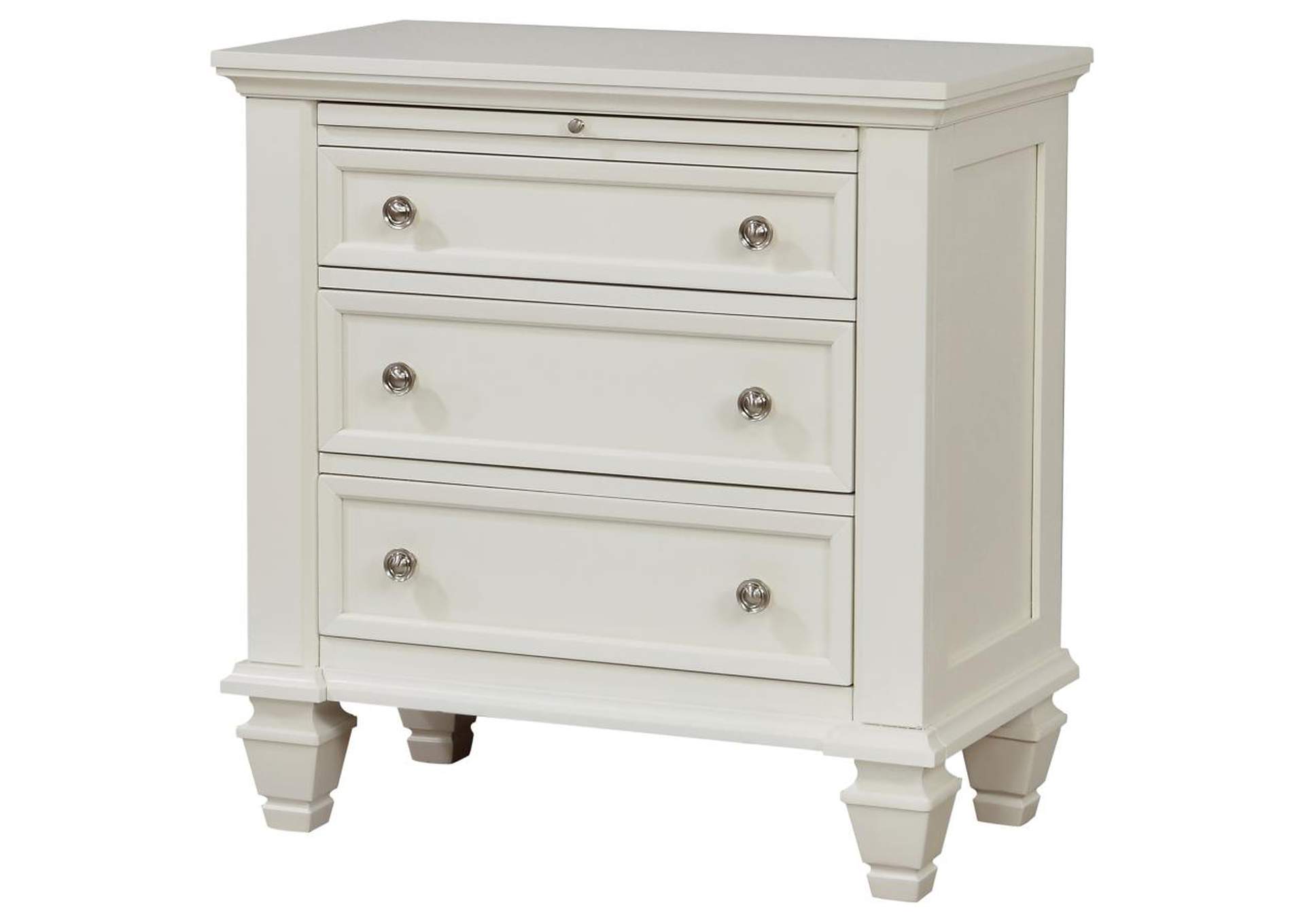 Sandy Beach 3 - drawer Nightstand White,Coaster Furniture