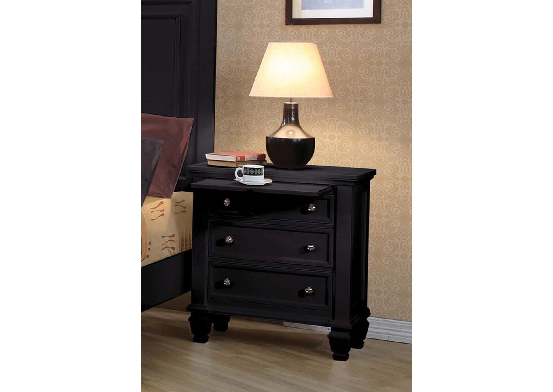 Sandy Beach 3 - drawer Nightstand Black,Coaster Furniture