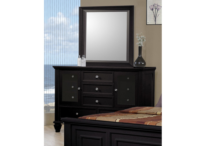 Sandy Beach Black Dresser w/Mirror,Coaster Furniture