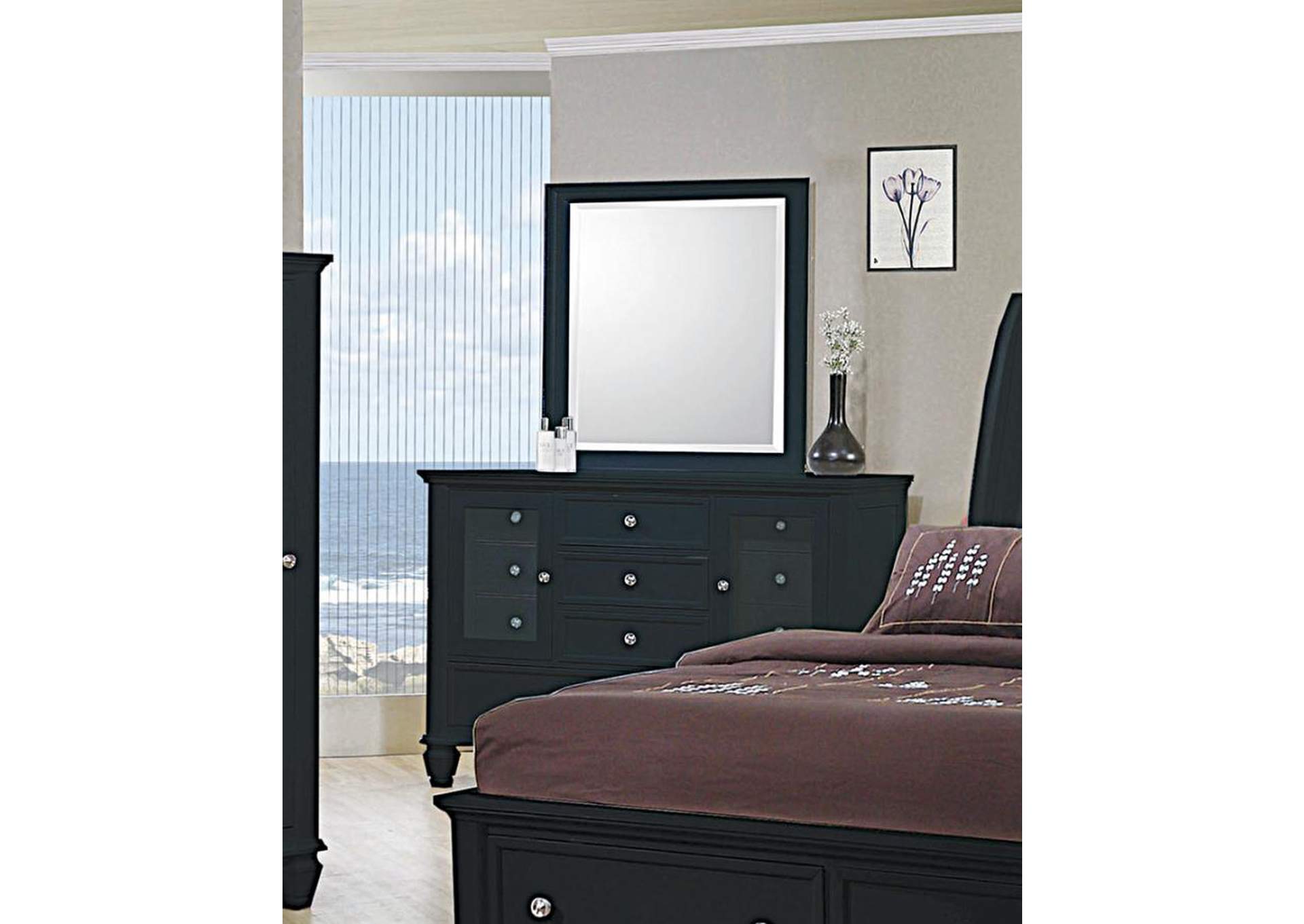 Sandy Beach Vertical Dresser Mirror Black,Coaster Furniture