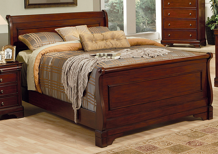 Versailles Deep Mahogany Queen Sleigh Bed,ABF Coaster Furniture