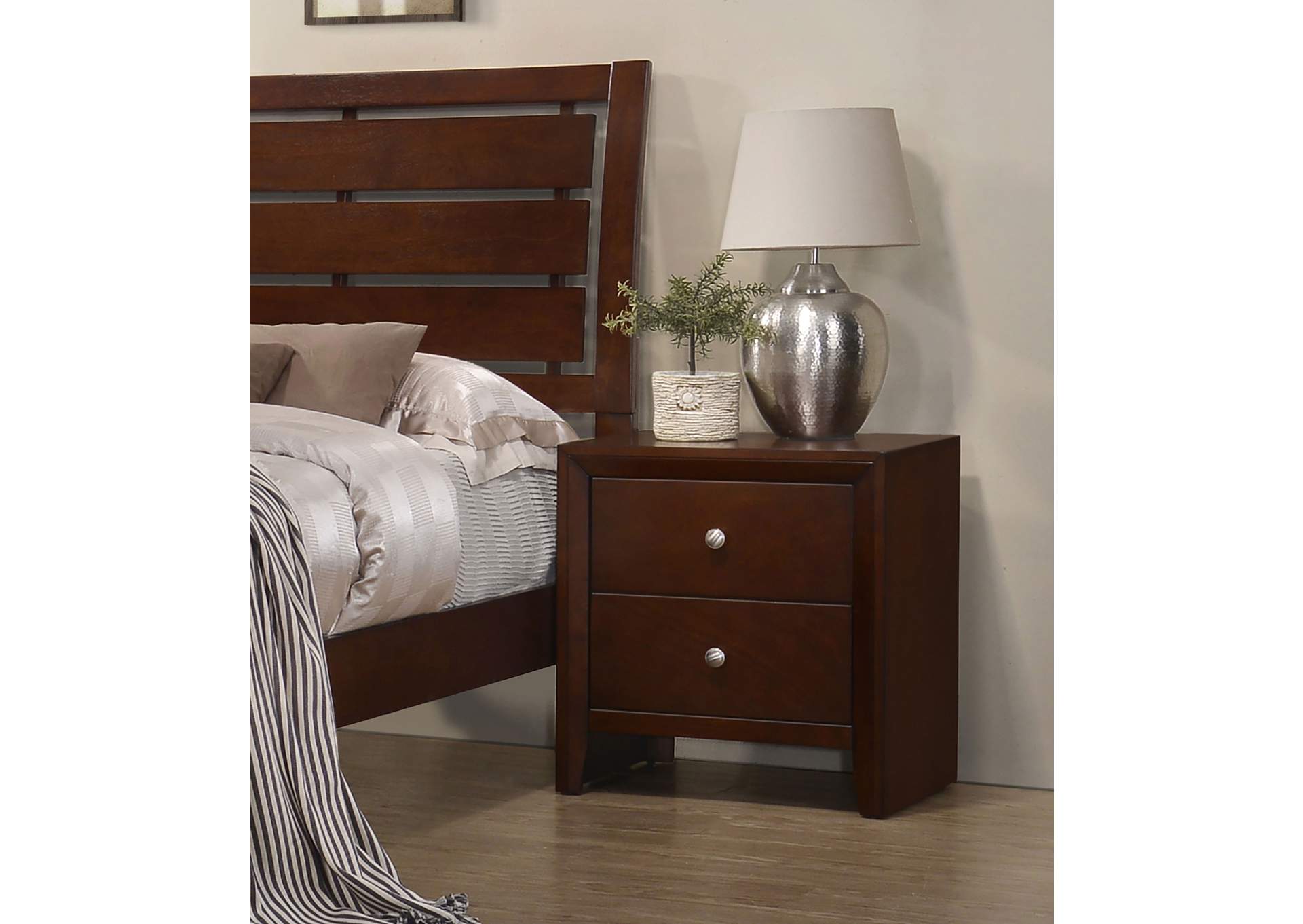 Serenity Rectangular 2-drawer Nightstand Rich Merlot,Coaster Furniture