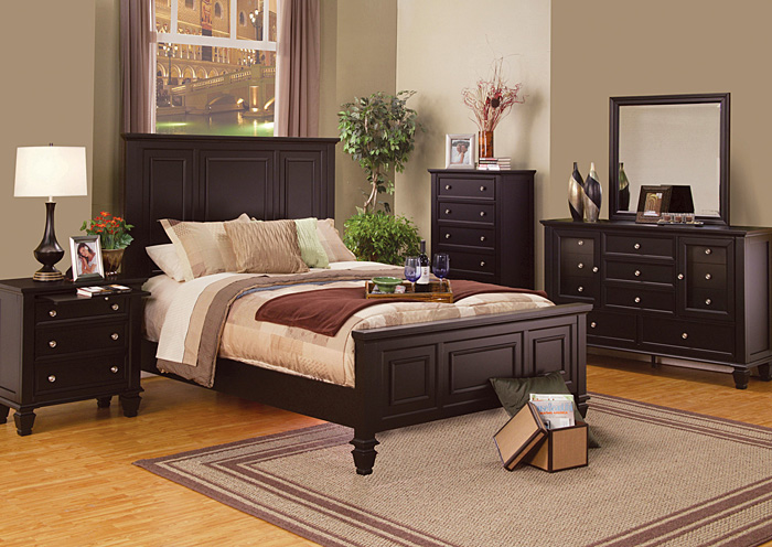 Sandy Beach Cappuccino King Bed, Dresser, Mirror & Nightstand,ABF Coaster Furniture