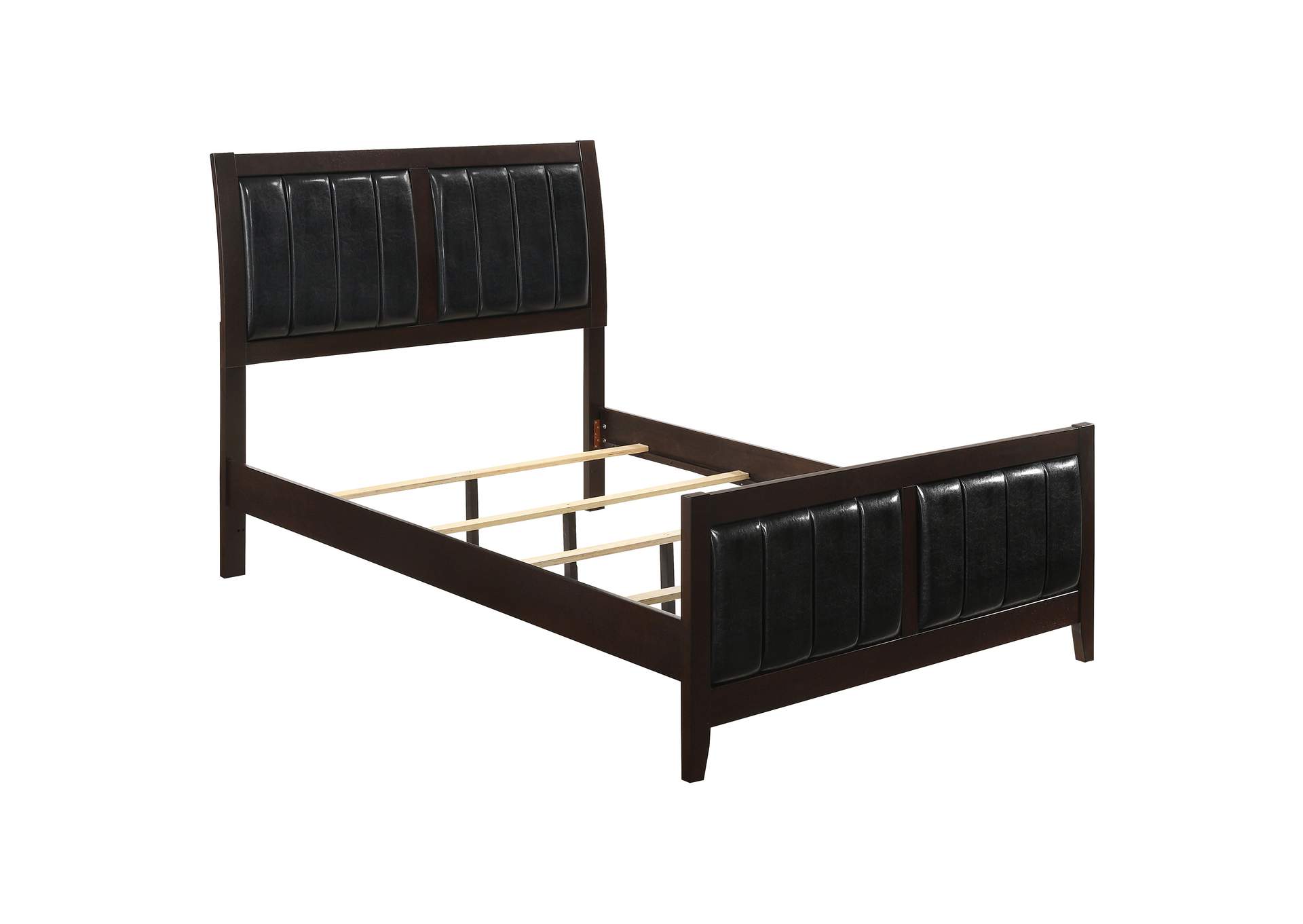 Carlton Queen Upholstered Bed Cappuccino and Black,Coaster Furniture