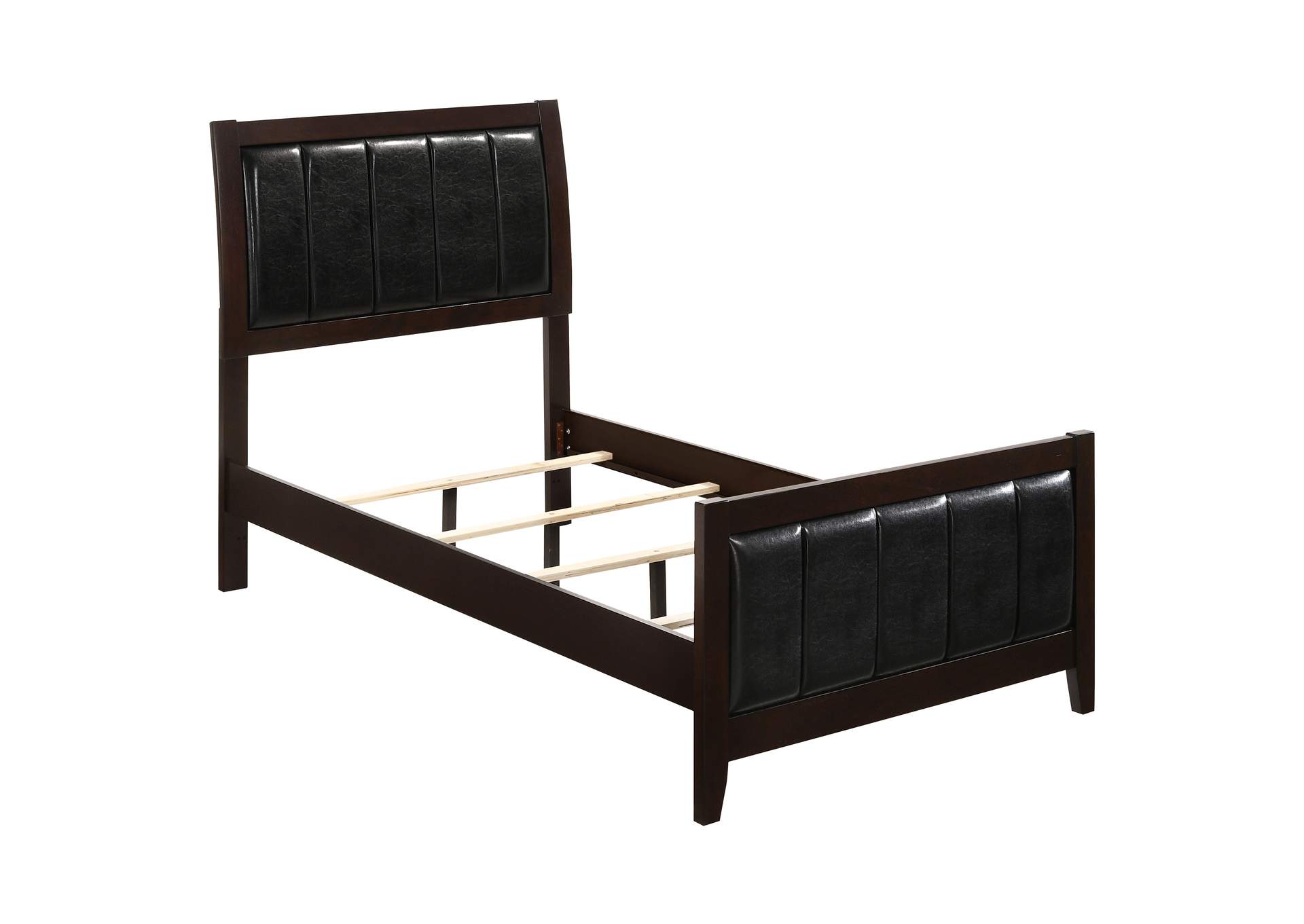 Carlton 5-piece Twin Upholstered Bedroom Set Cappuccino and Black,Coaster Furniture