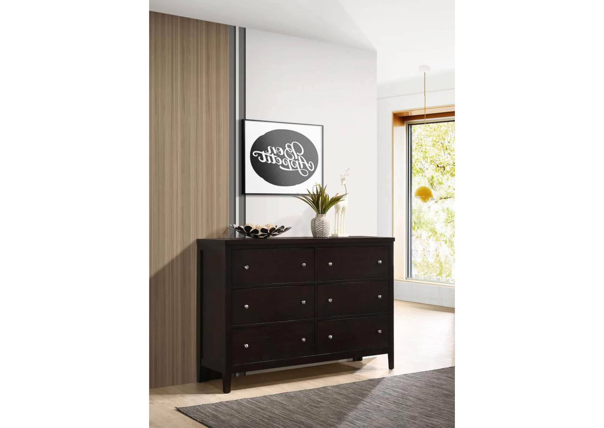 Carlton 6-Drawer Rectangular Dresser Cappuccino,Coaster Furniture