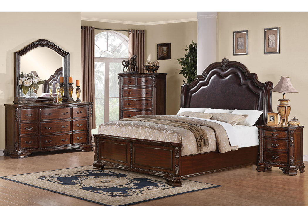 Maddison King Bed, Dresser, Mirror & 2 Nightstands,ABF Coaster Furniture