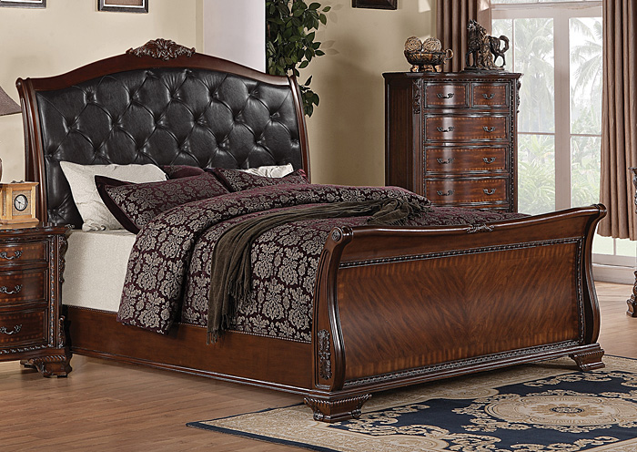 Maddison Black & Brown Cherry King Bed,ABF Coaster Furniture