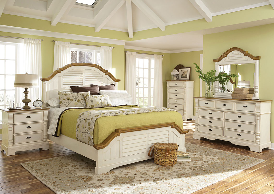 Oleta Buttermilk California King Bed w/ Dresser, Mirror & Nightstand,ABF Coaster Furniture