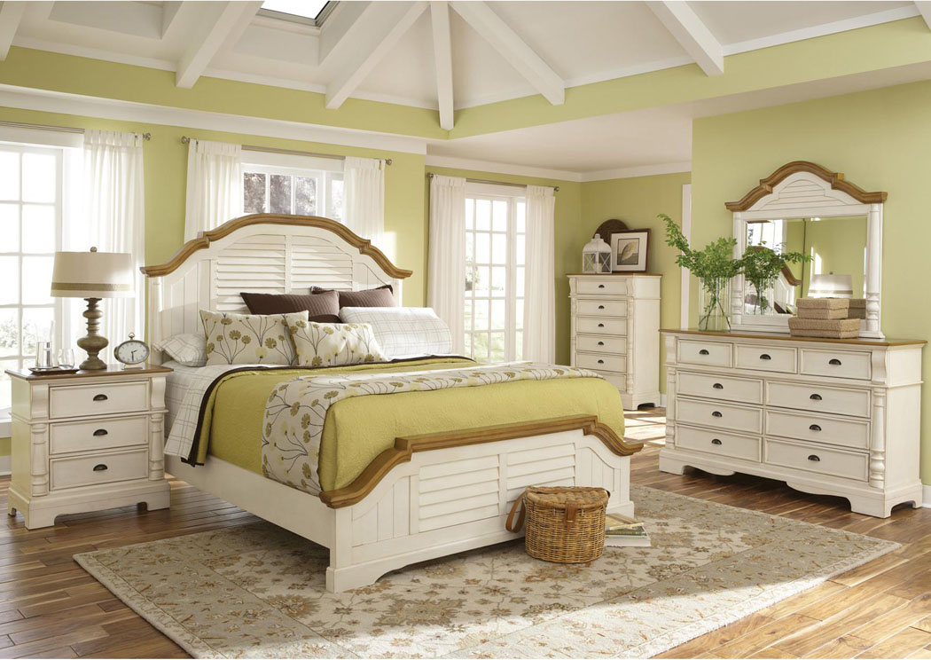 Oleta Buttermilk King Bed, Dresser, Mirror & Nightstand,ABF Coaster Furniture