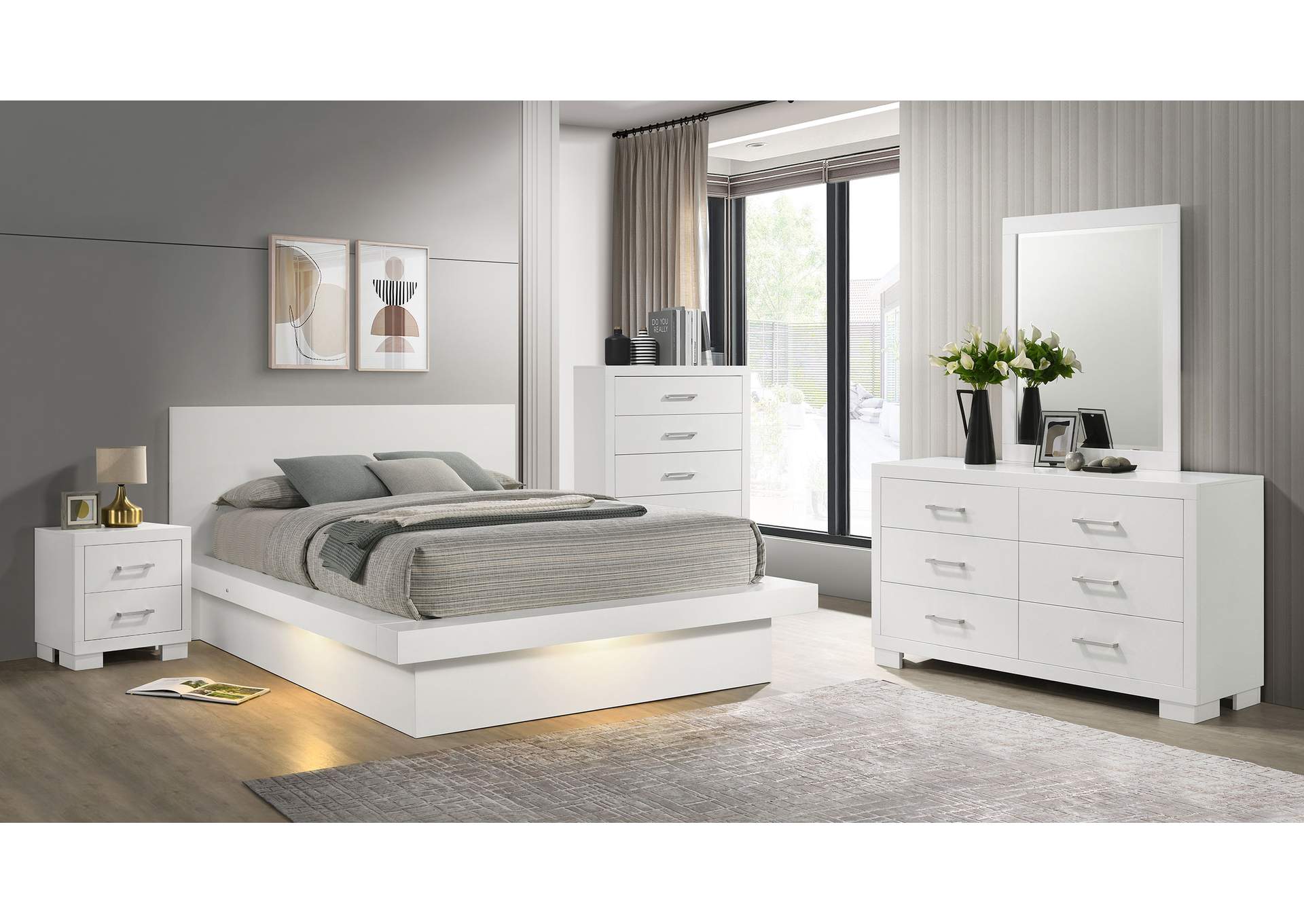 Jessica Minimalistic Platform Bedroom Set,Coaster Furniture