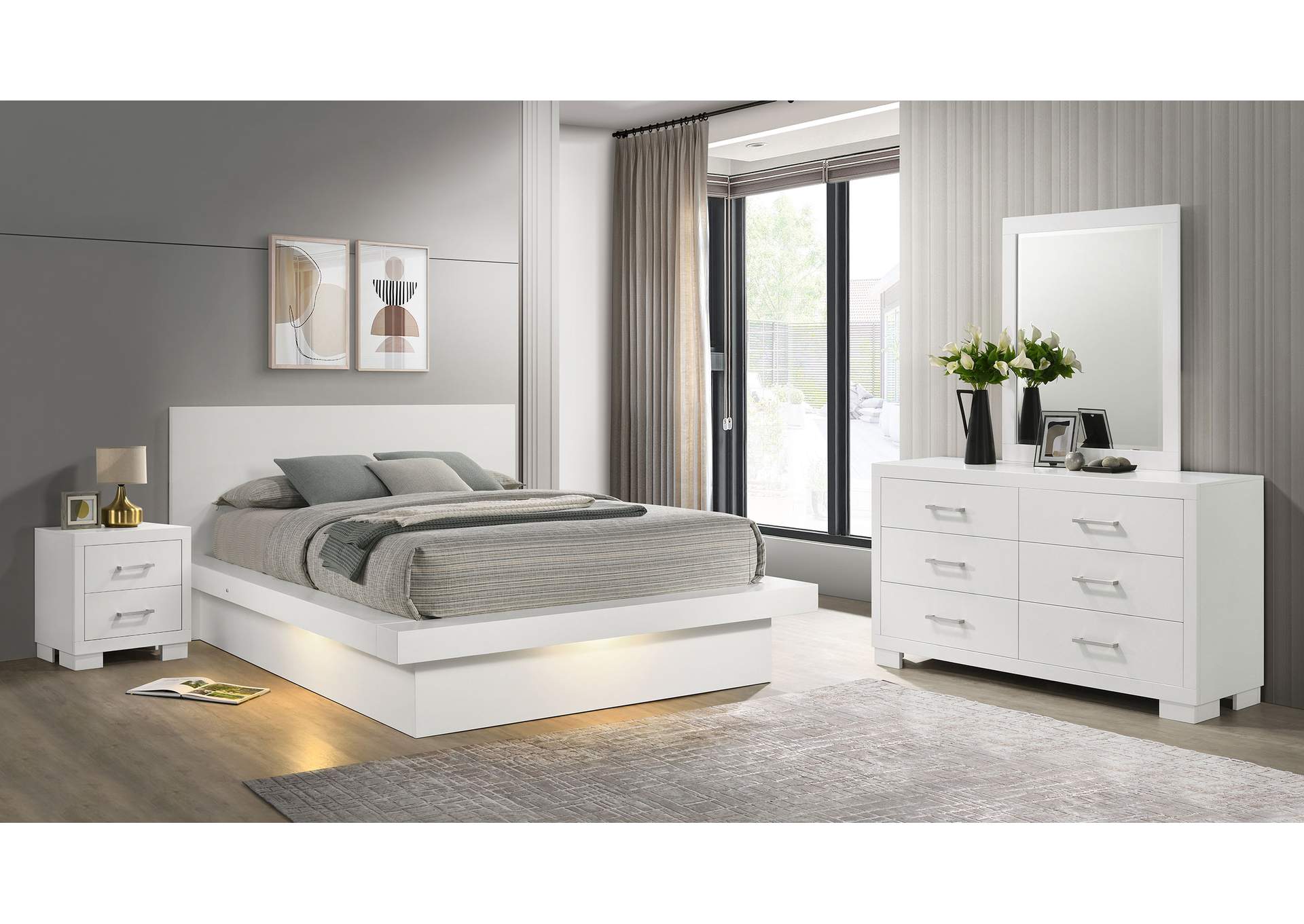 Jessica Minimalistic Platform Bedroom Set,Coaster Furniture