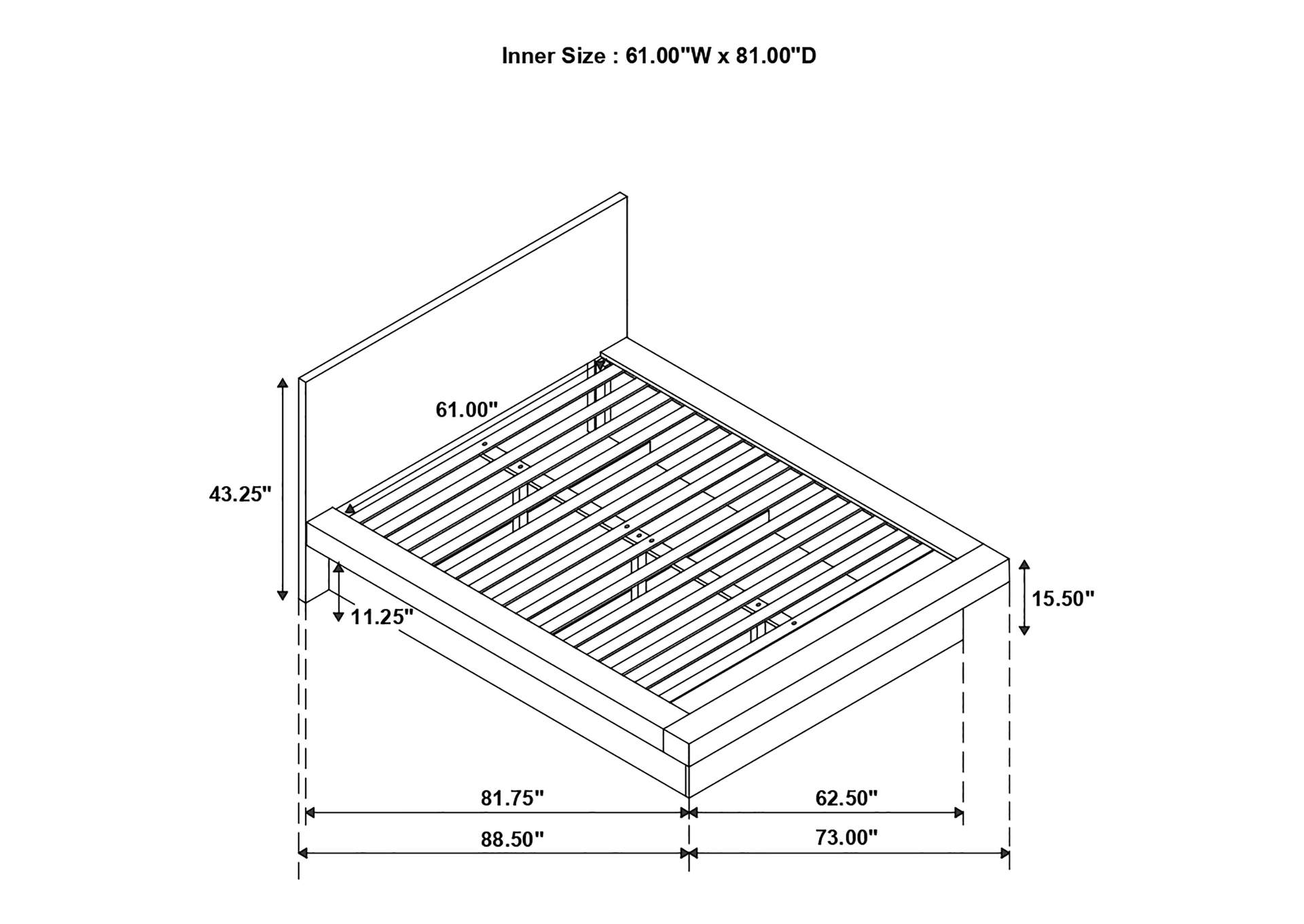 Jessica Minimalistic Platform Bedroom Set,Coaster Furniture