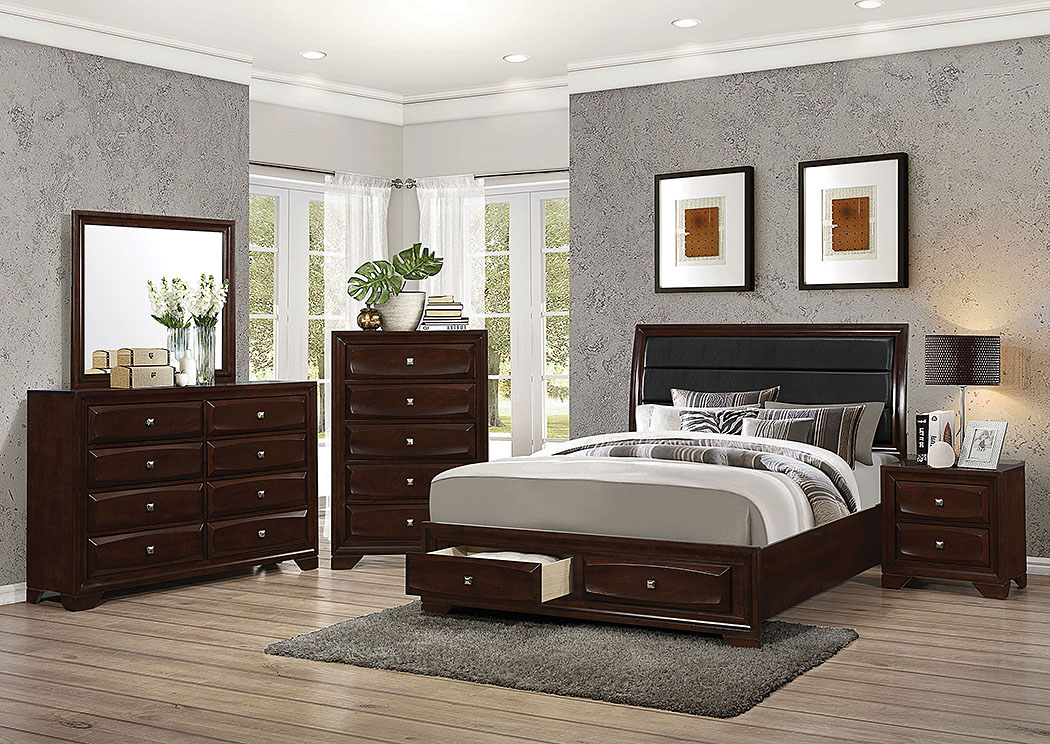 Brown & Cappuccino Eastern King Size Bed,ABF Coaster Furniture