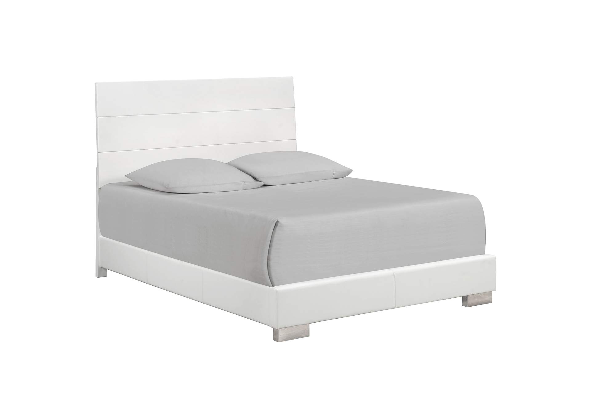 Felicity Eastern King Panel Bed Glossy White,Coaster Furniture