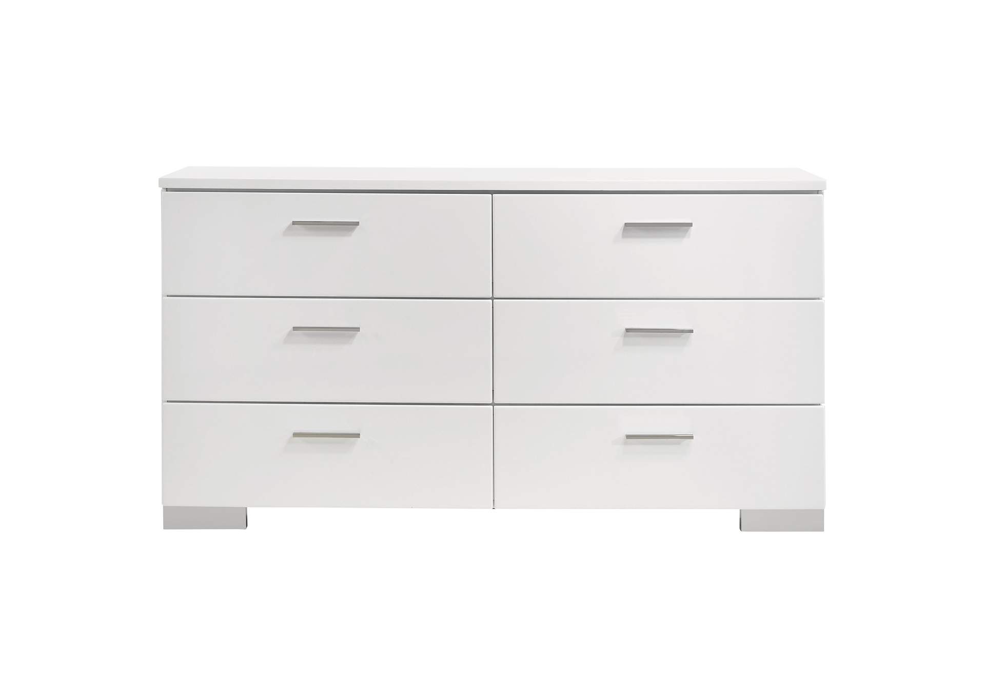 Felicity Panel Bedroom Set Glossy White,Coaster Furniture