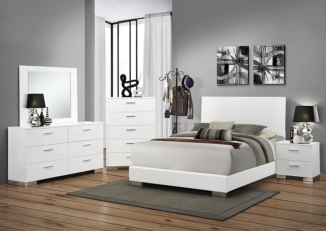 white gloss king single bed