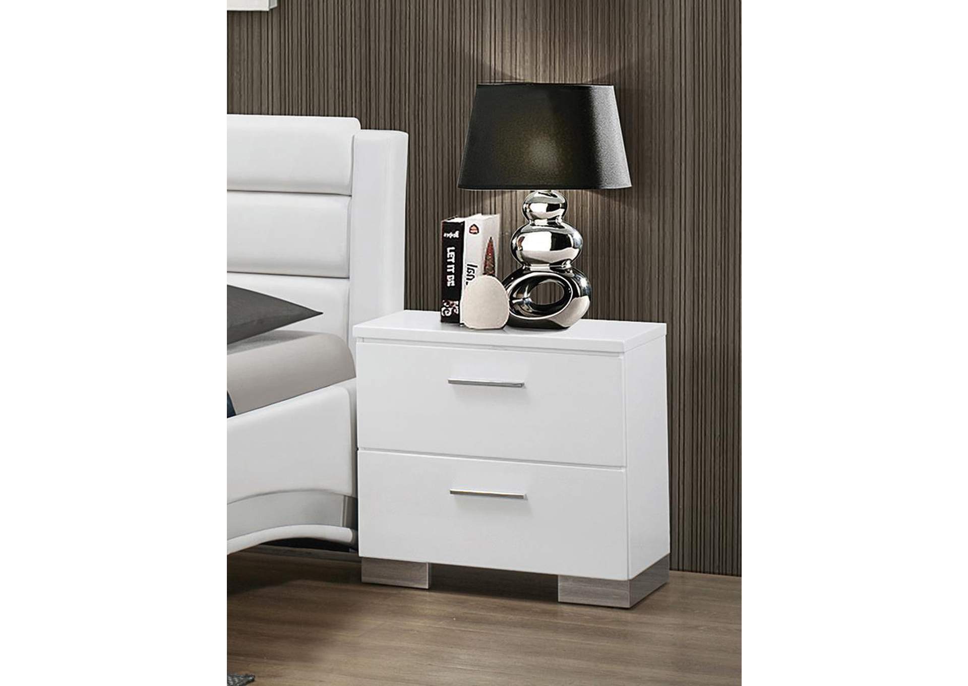 High Gloss White Night Stand,ABF Coaster Furniture