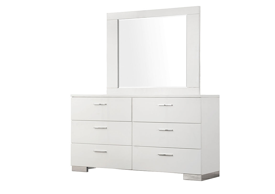 High Gloss White Dresser W Mirror Home, High Top Dresser