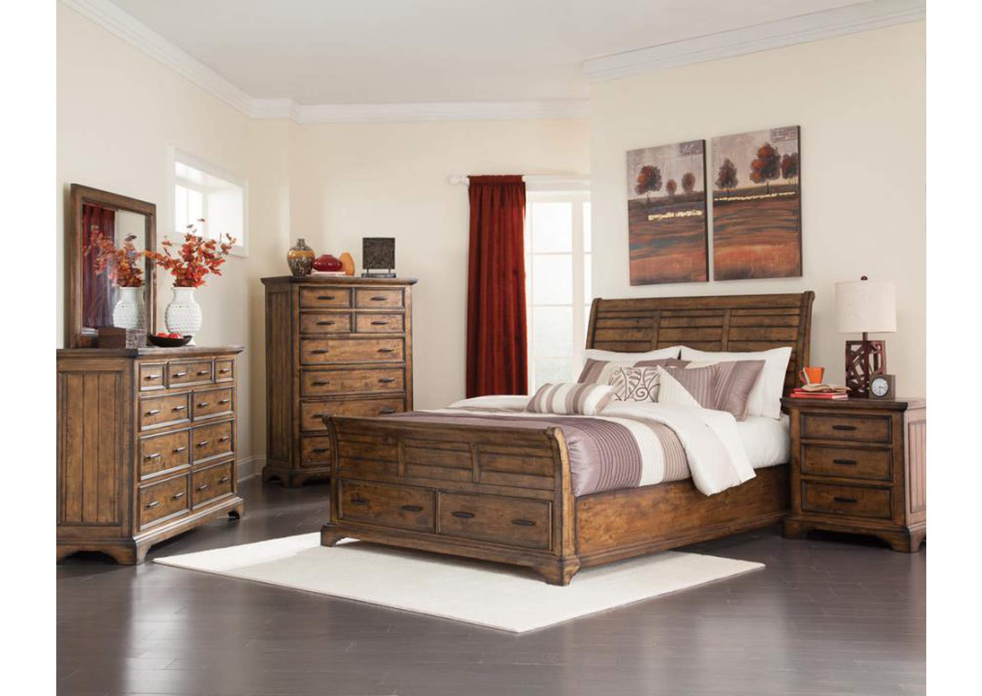 Elk Grove 3-drawer Nightstand Vintage Bourbon,Coaster Furniture