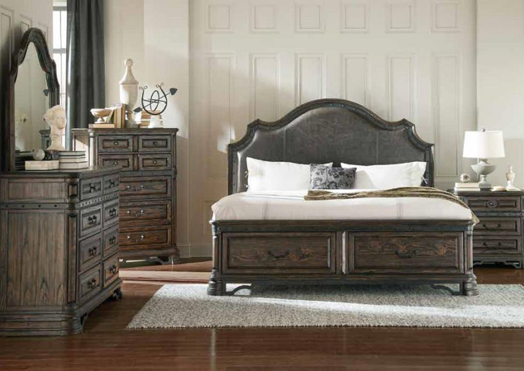 Dark Brown & Wire Brush Eastern King Bed,ABF Coaster Furniture