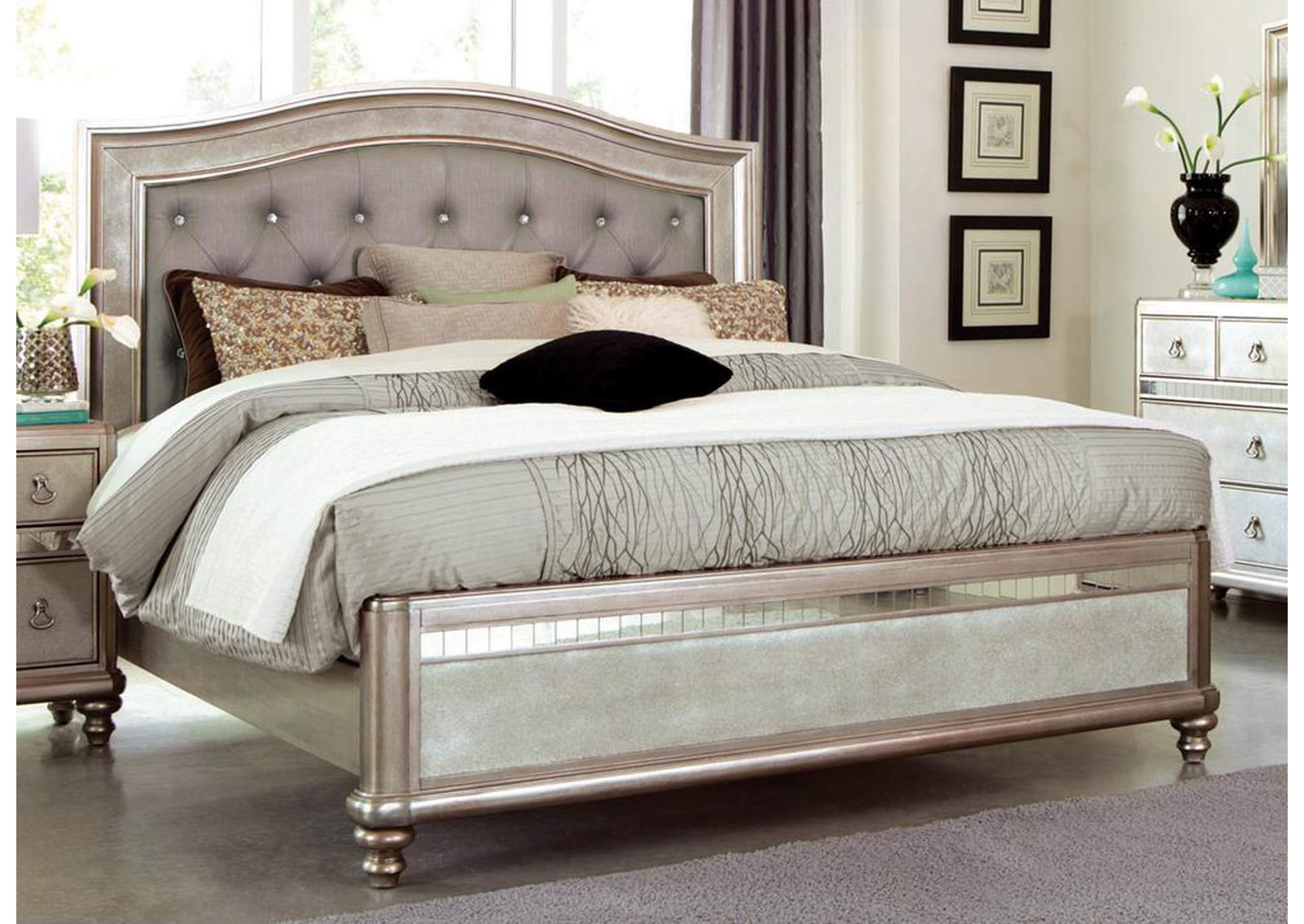 Metallic Platinum Eastern King Bed,ABF Coaster Furniture