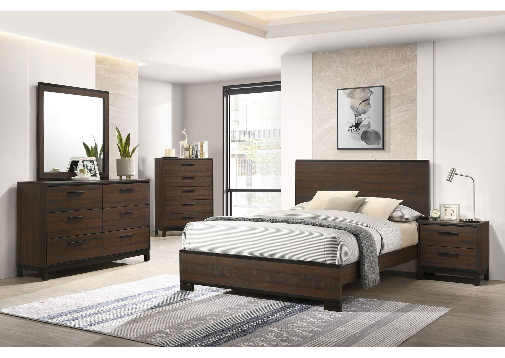 Edmonton Bedroom Set Rustic Tobacco and Dark Bronze,Coaster Furniture