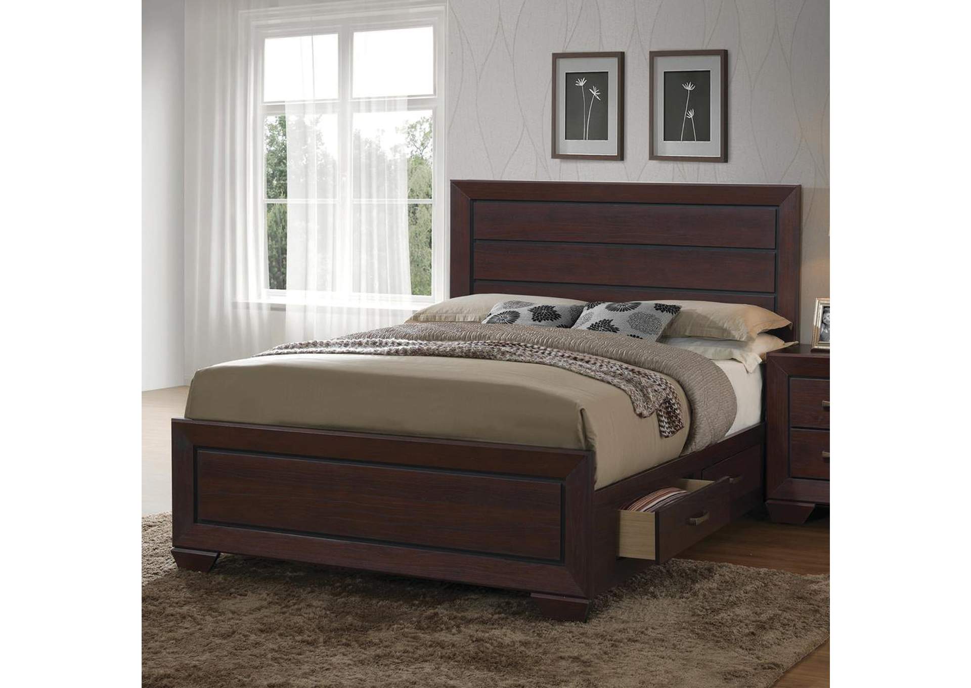 Fenbrook Transitional Dark Cocoa Queen Bed,Coaster Furniture