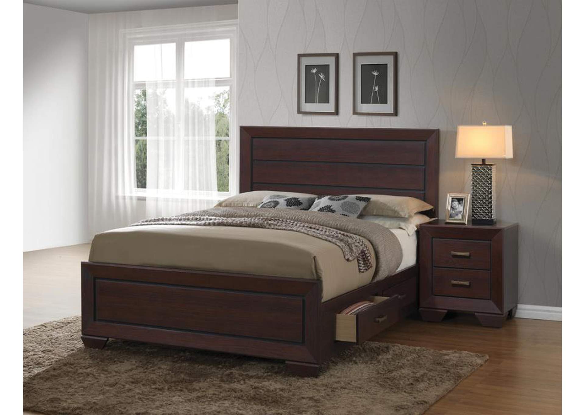 Kauffman Queen Storage Bed Dark Cocoa,Coaster Furniture