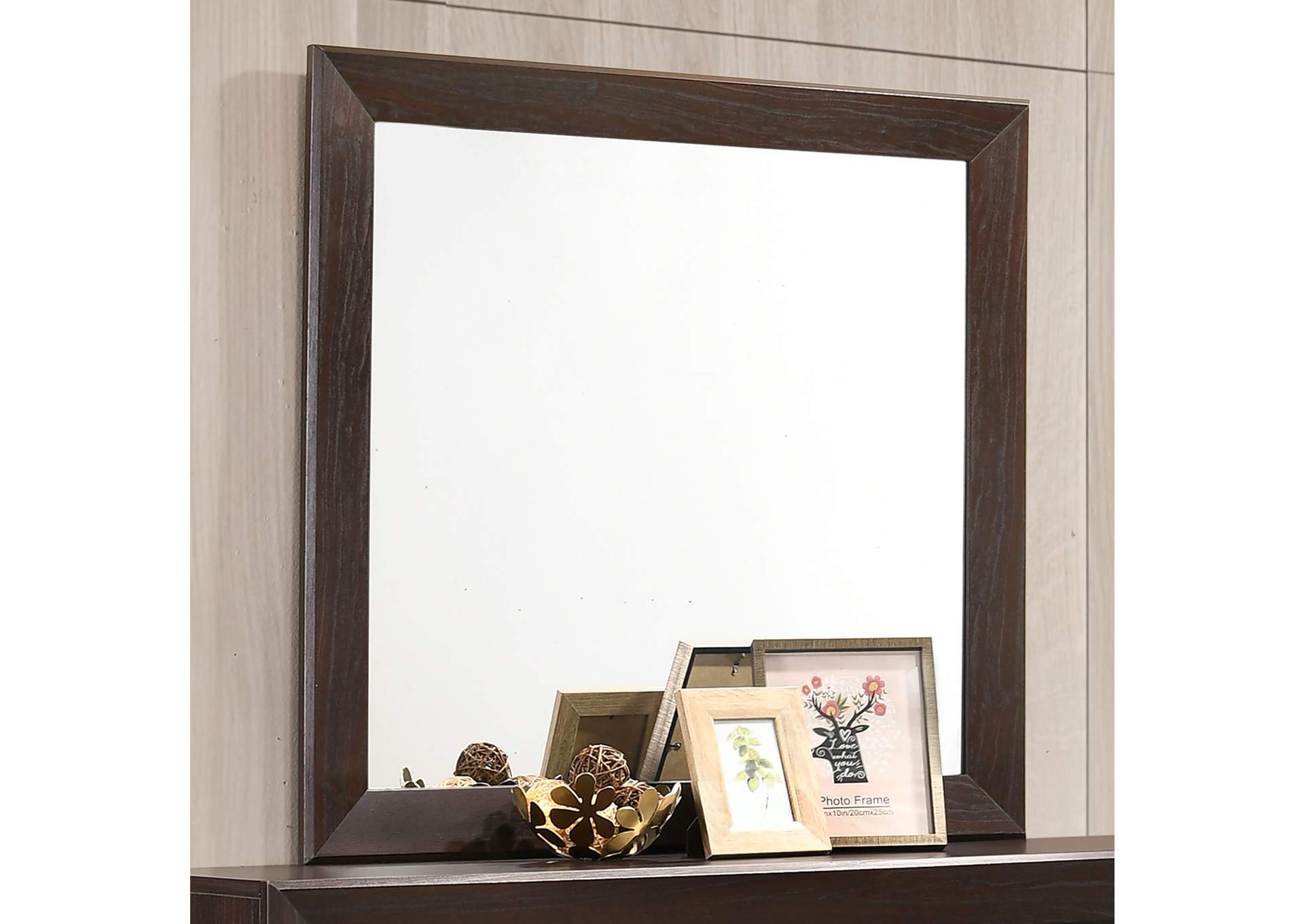 Kauffman Rectangular Mirror Dark Cocoa,Coaster Furniture