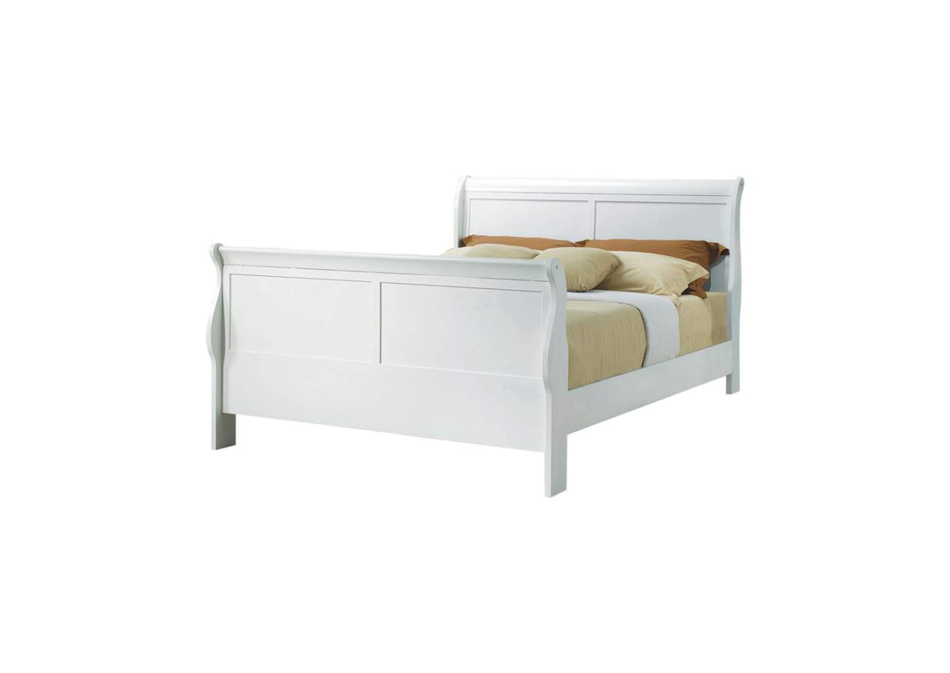 Louis Philippe Full Sleigh Panel Bed White,Coaster Furniture