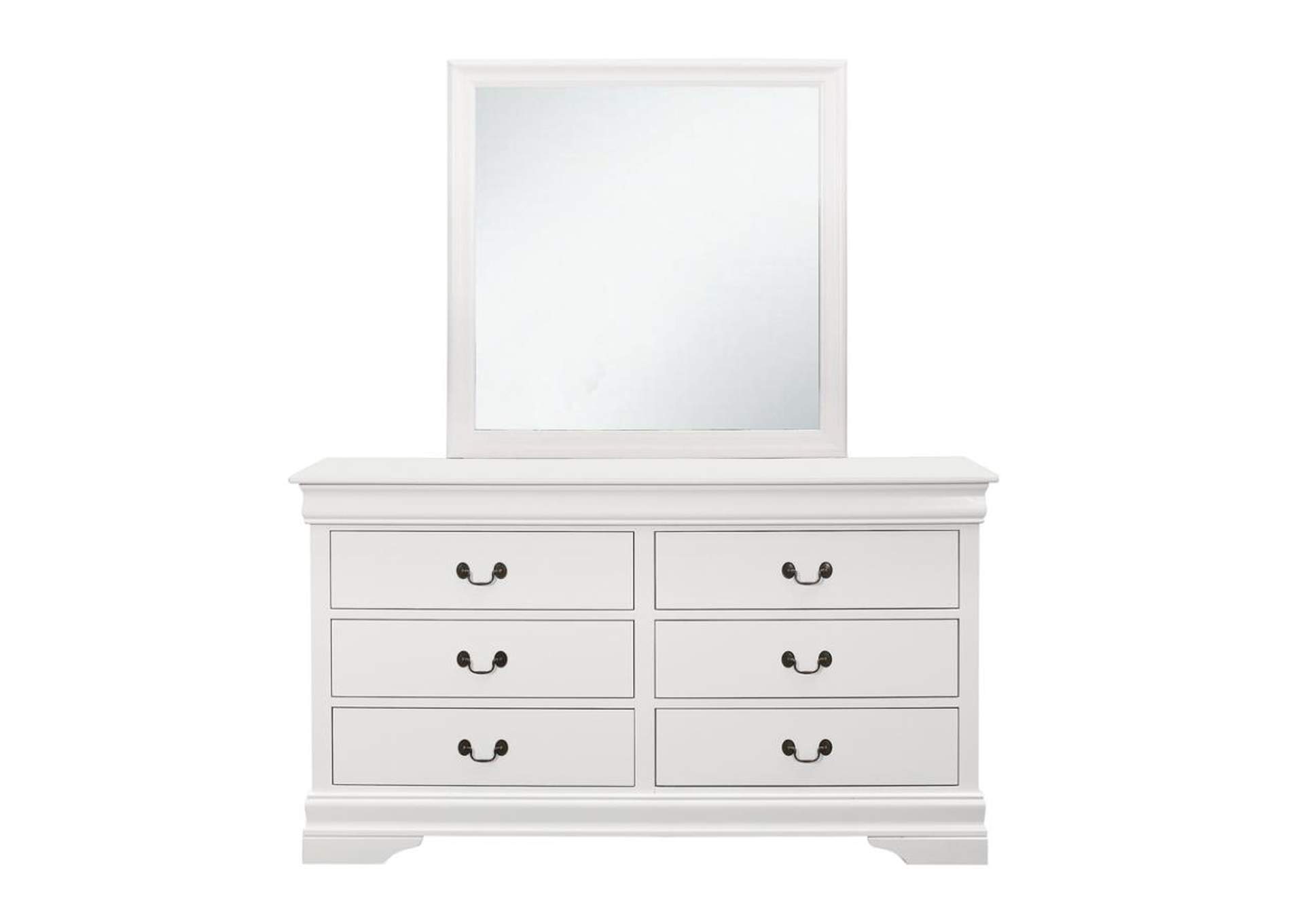 Louis Philippe Beveled Edge Square Mirror White Furniture Discounters PDX