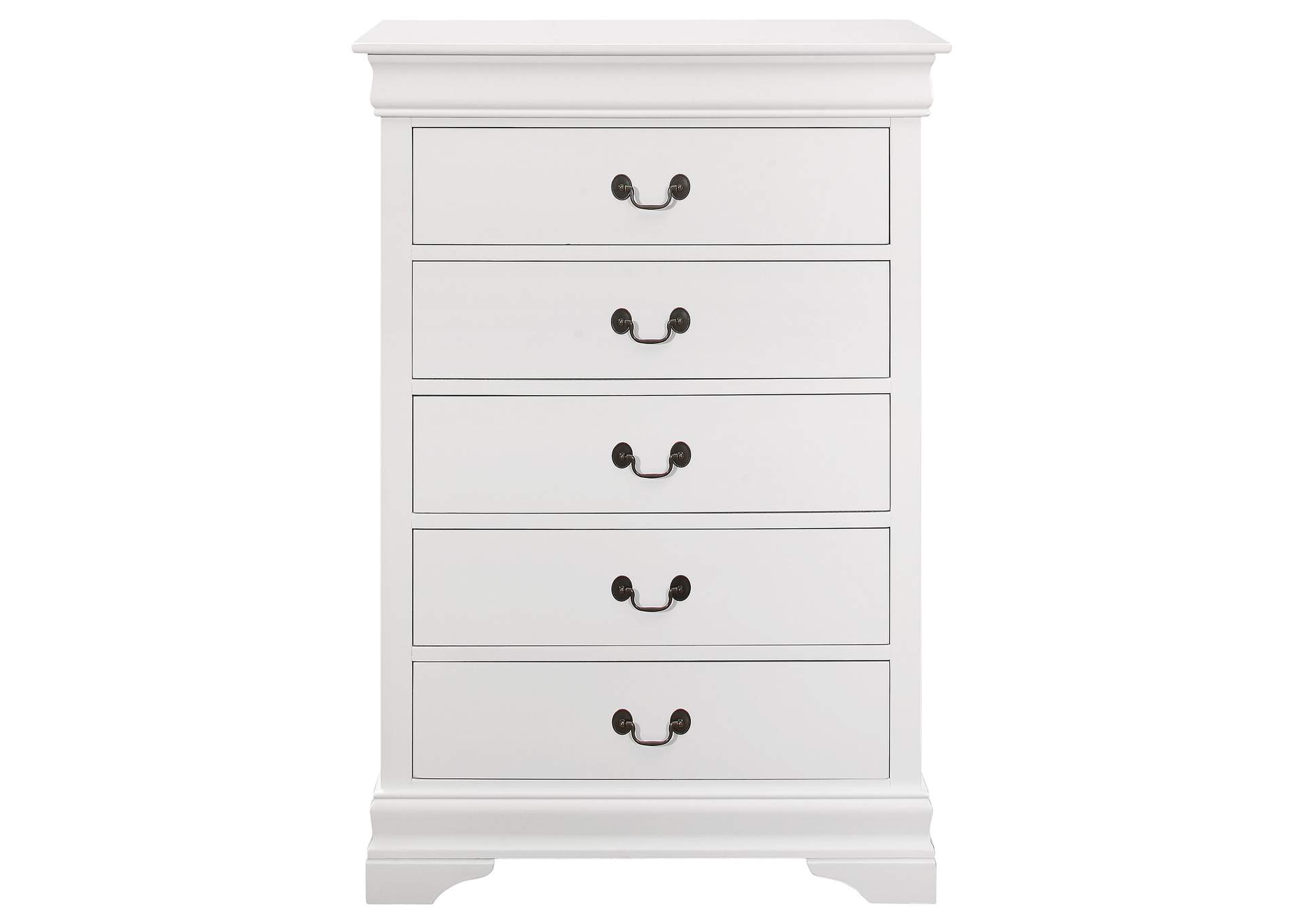 Louis Philippe 5-drawer Chest White,Coaster Furniture