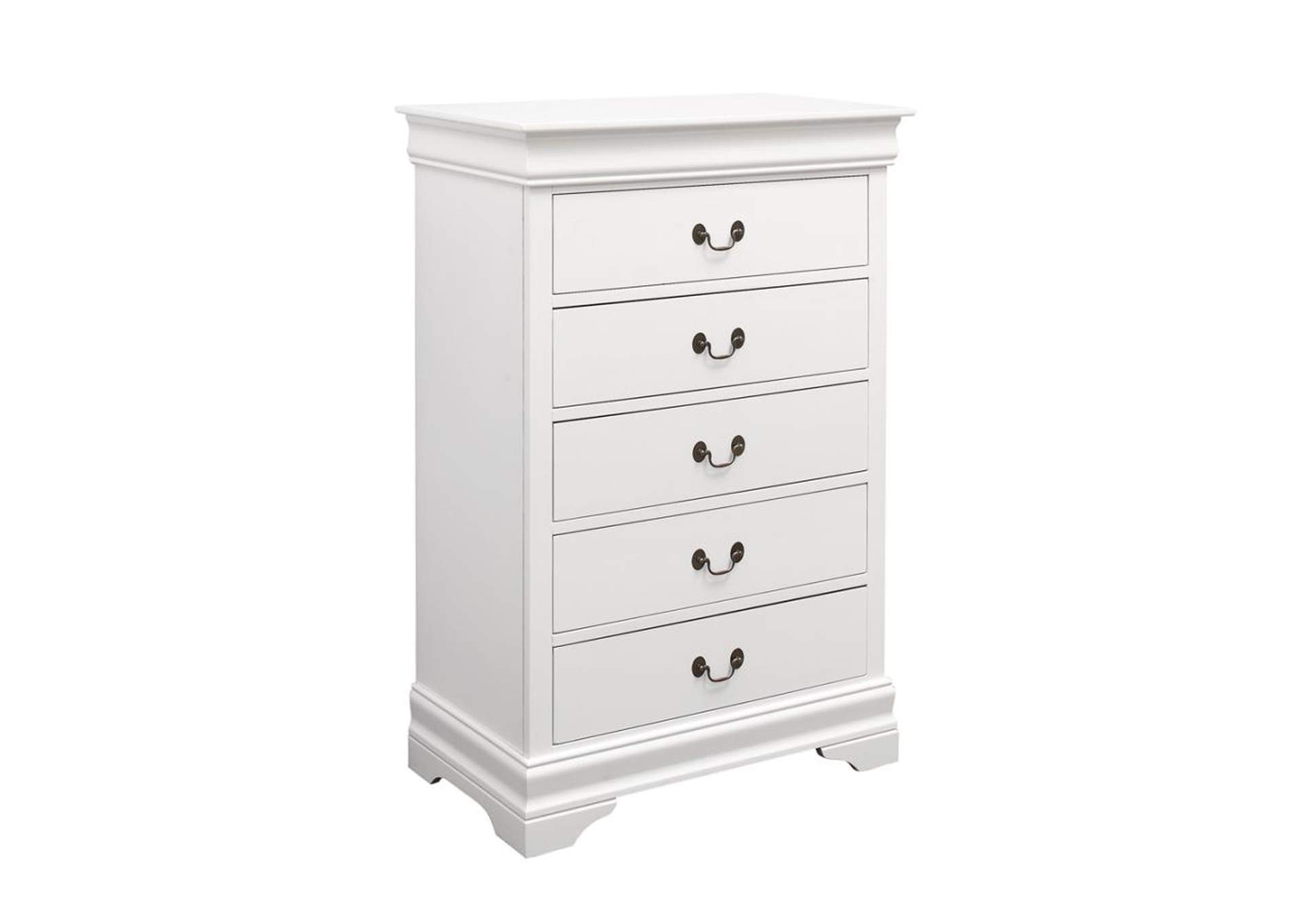 Louis Philippe 5 - drawer Chest White,Coaster Furniture