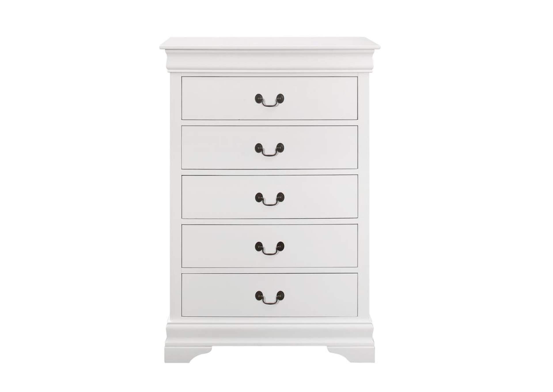 Louis Philippe 5-Drawer Chest White,Coaster Furniture
