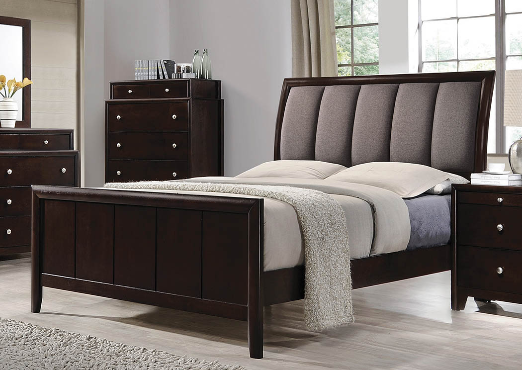 Dark Merlot Queen Upholstered Bed,ABF Coaster Furniture