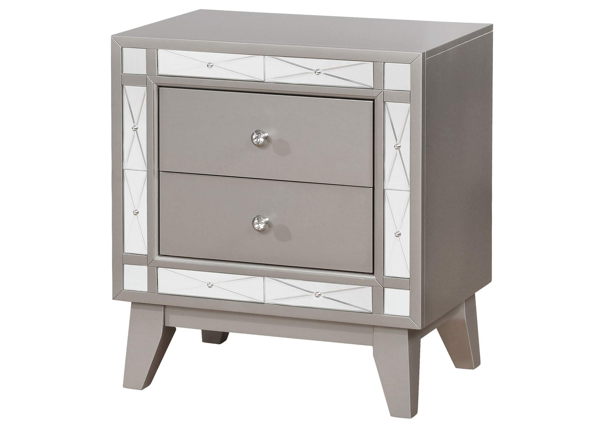 Leighton 2-drawer Nightstand Metallic Mercury,Coaster Furniture