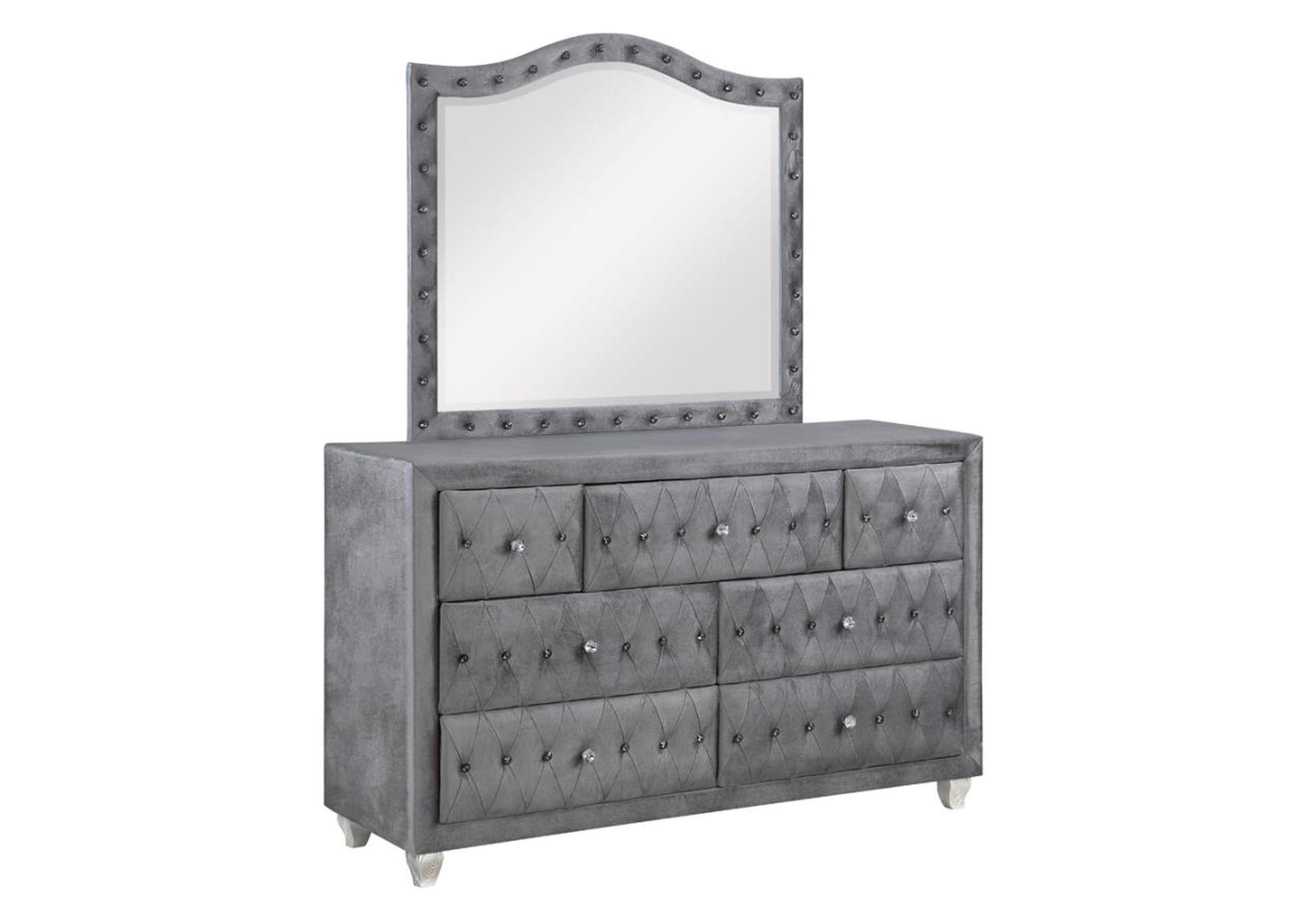 Deanna Upholstered Tufted Bedroom Set Grey Frugal Furniture - Boston ...