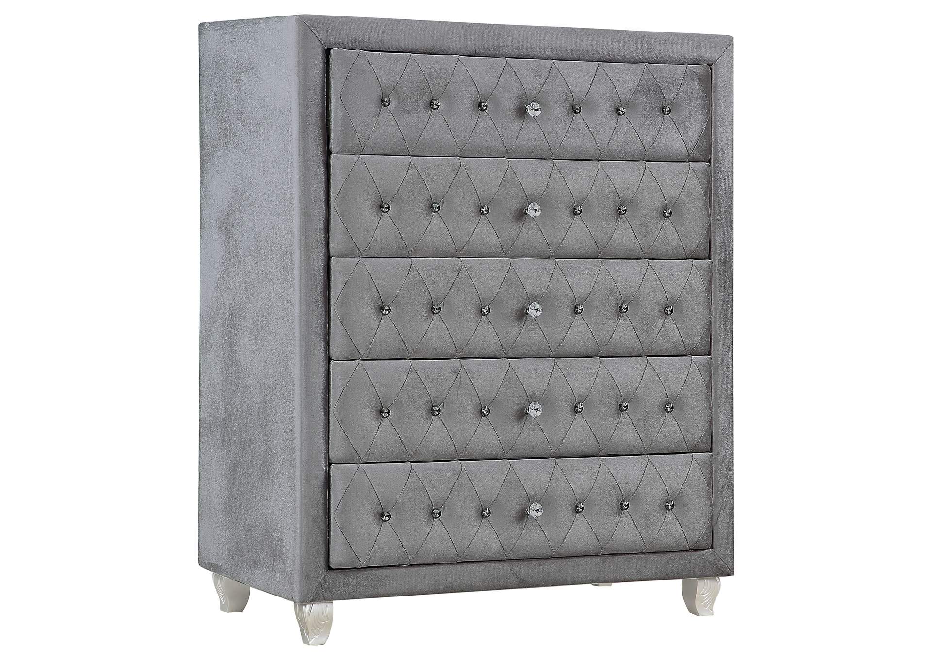 Deanna Upholstered Tufted Bedroom Set Grey,Coaster Furniture