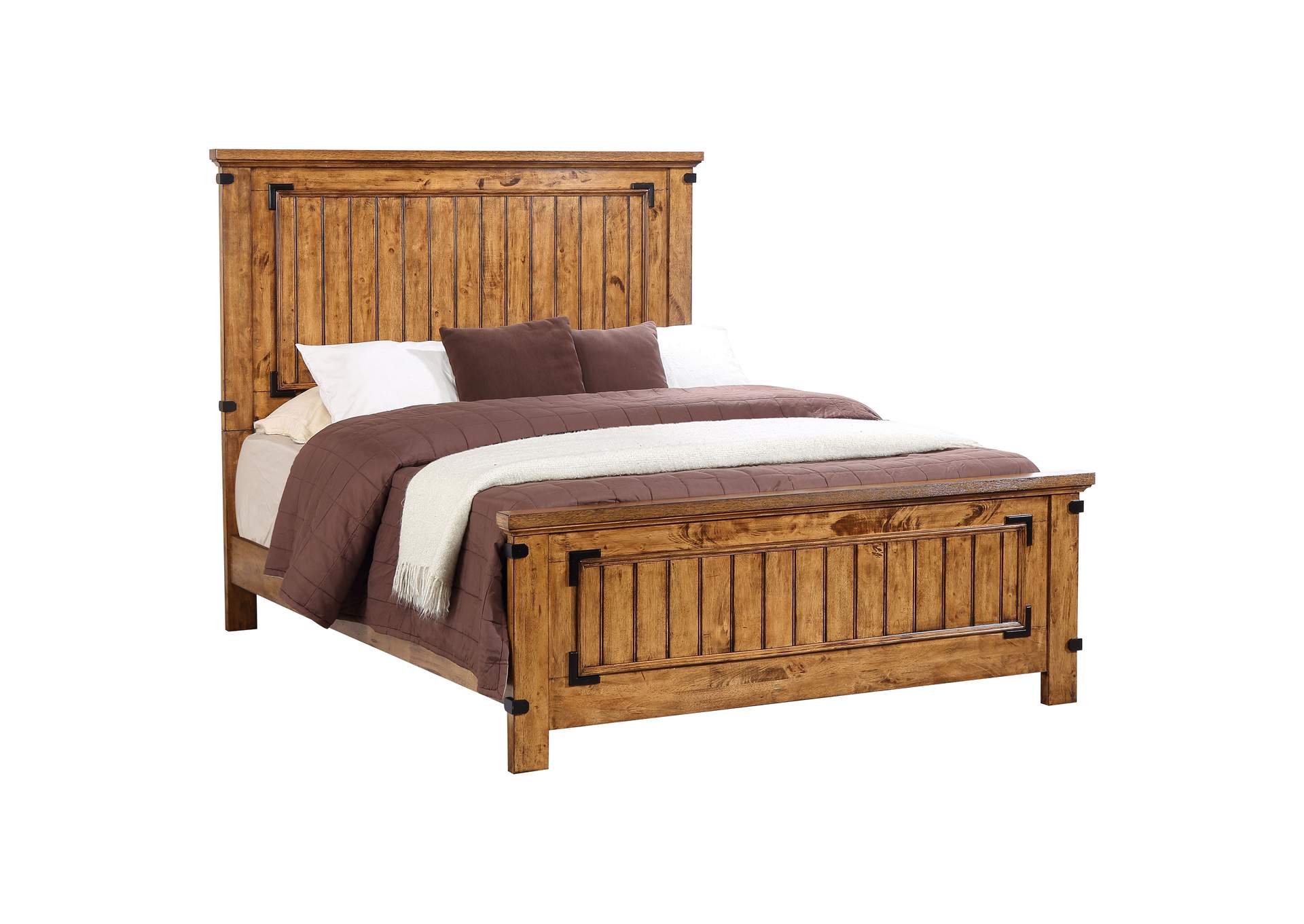 Brenner California King Panel Bed Rustic Honey,Coaster Furniture