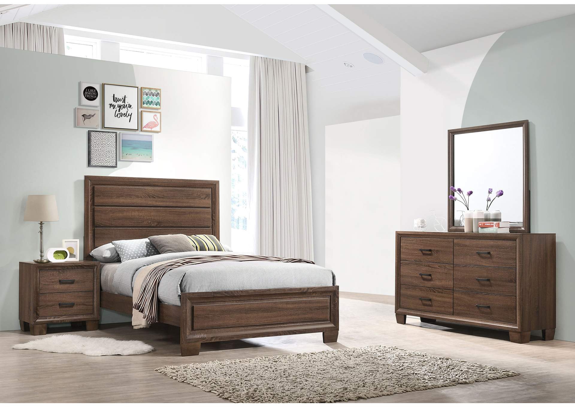 Brandon 4-piece Full Panel Bedroom Set Medium Warm Brown,Coaster Furniture