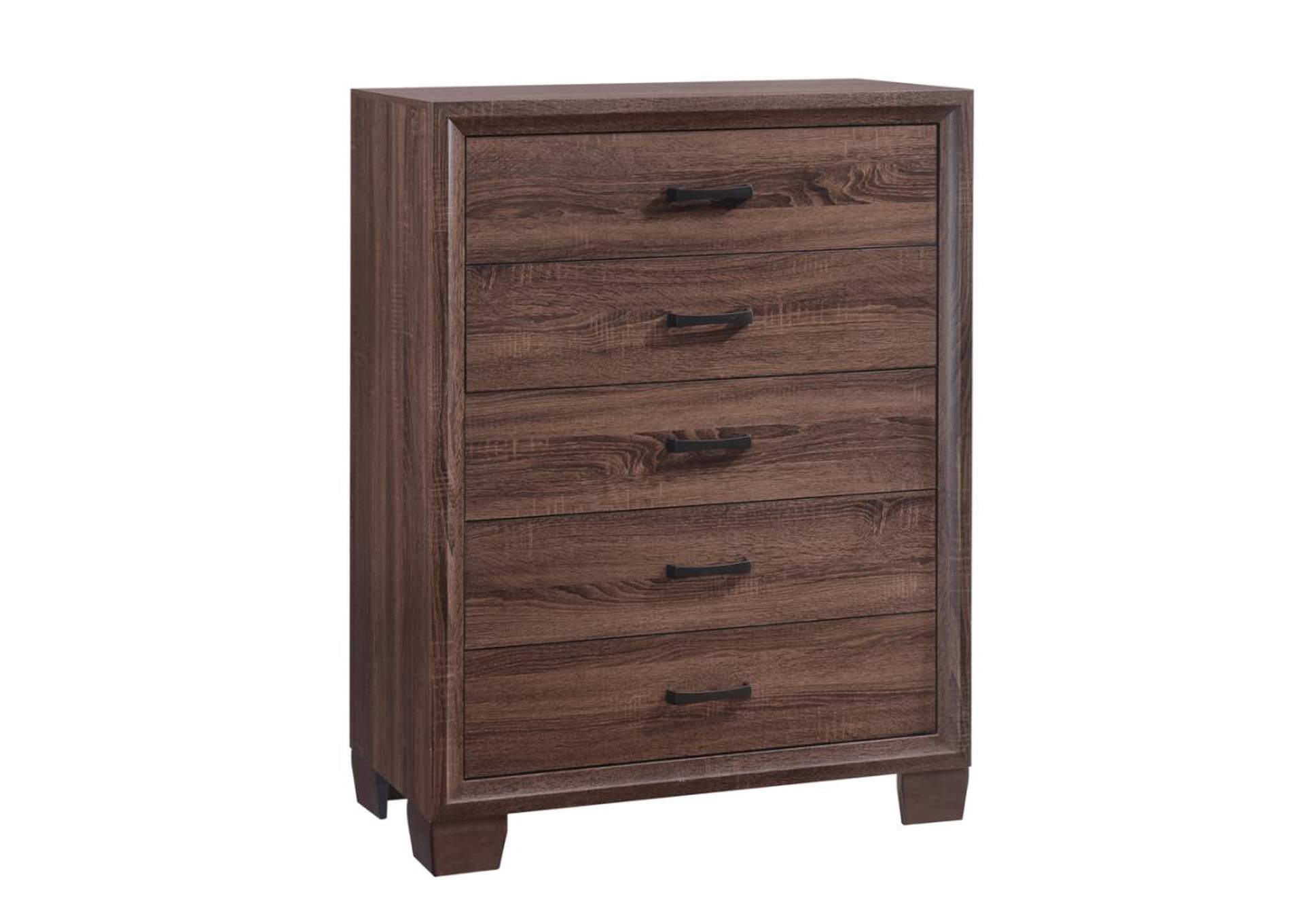Brandon 5Drawer Chest Medium Warm Brown Cohen's Furniture New Castle, DE
