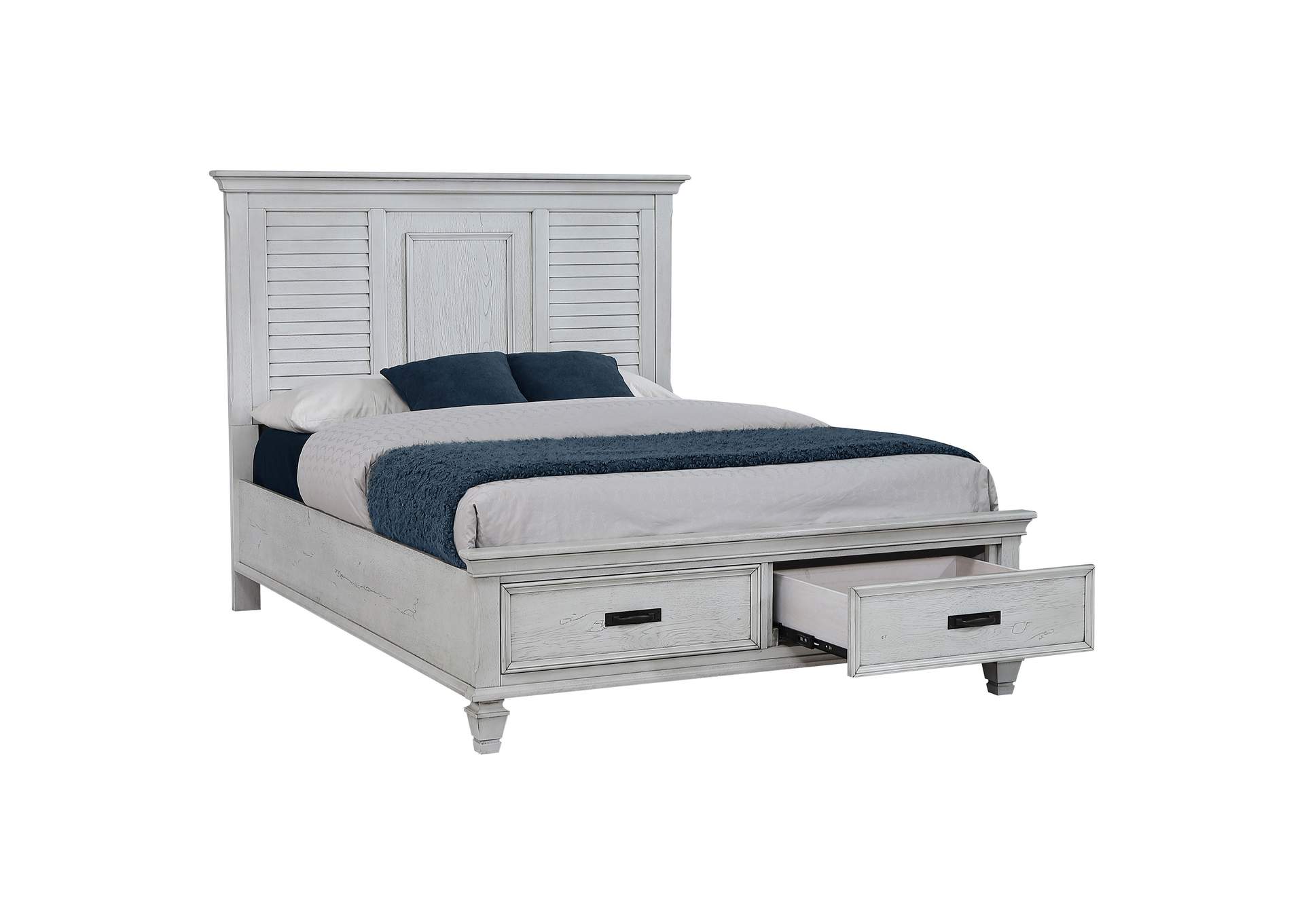 Franco Eastern King Storage Bed Antique White,Coaster Furniture