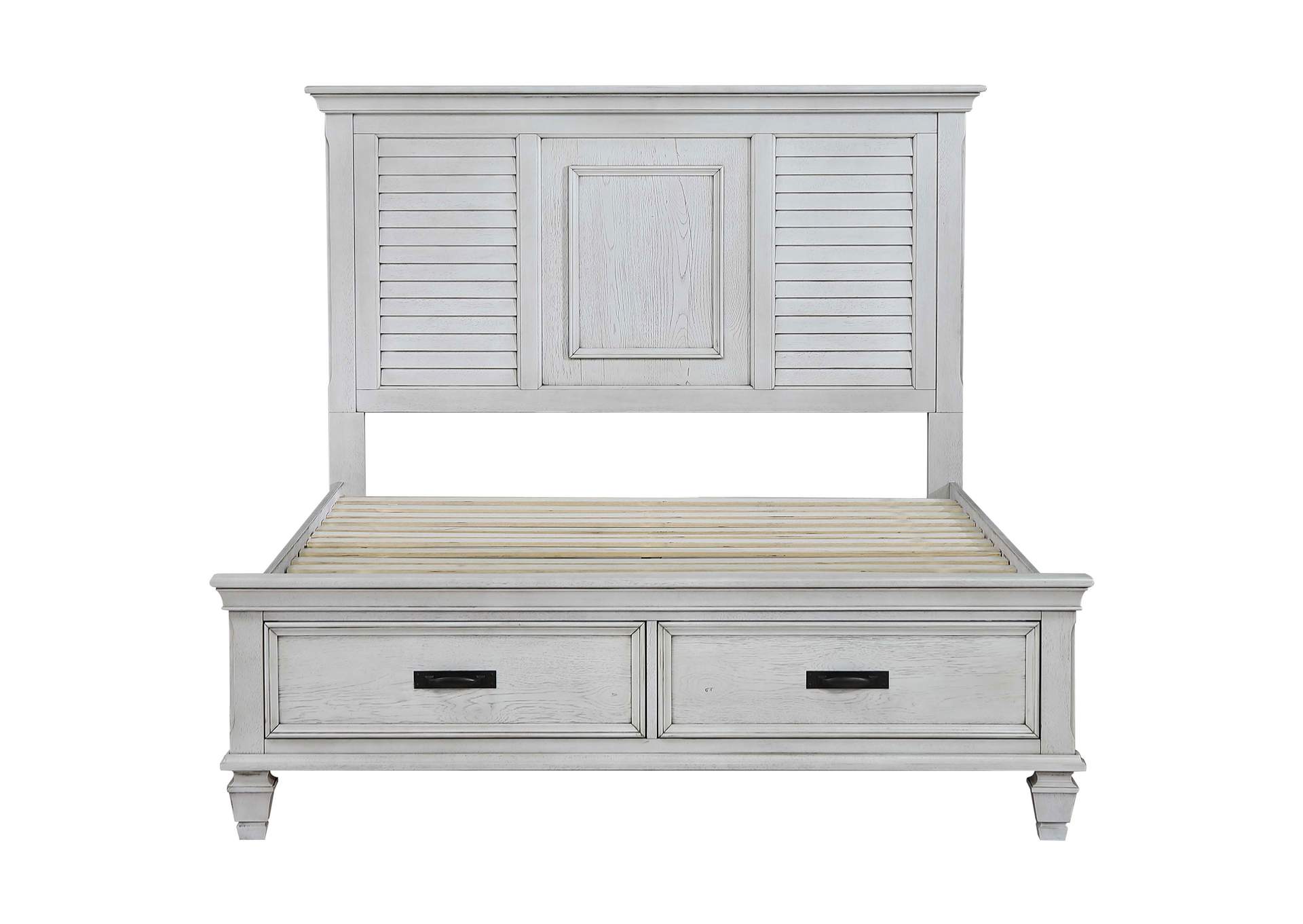 Franco California King Storage Bed Antique White,Coaster Furniture